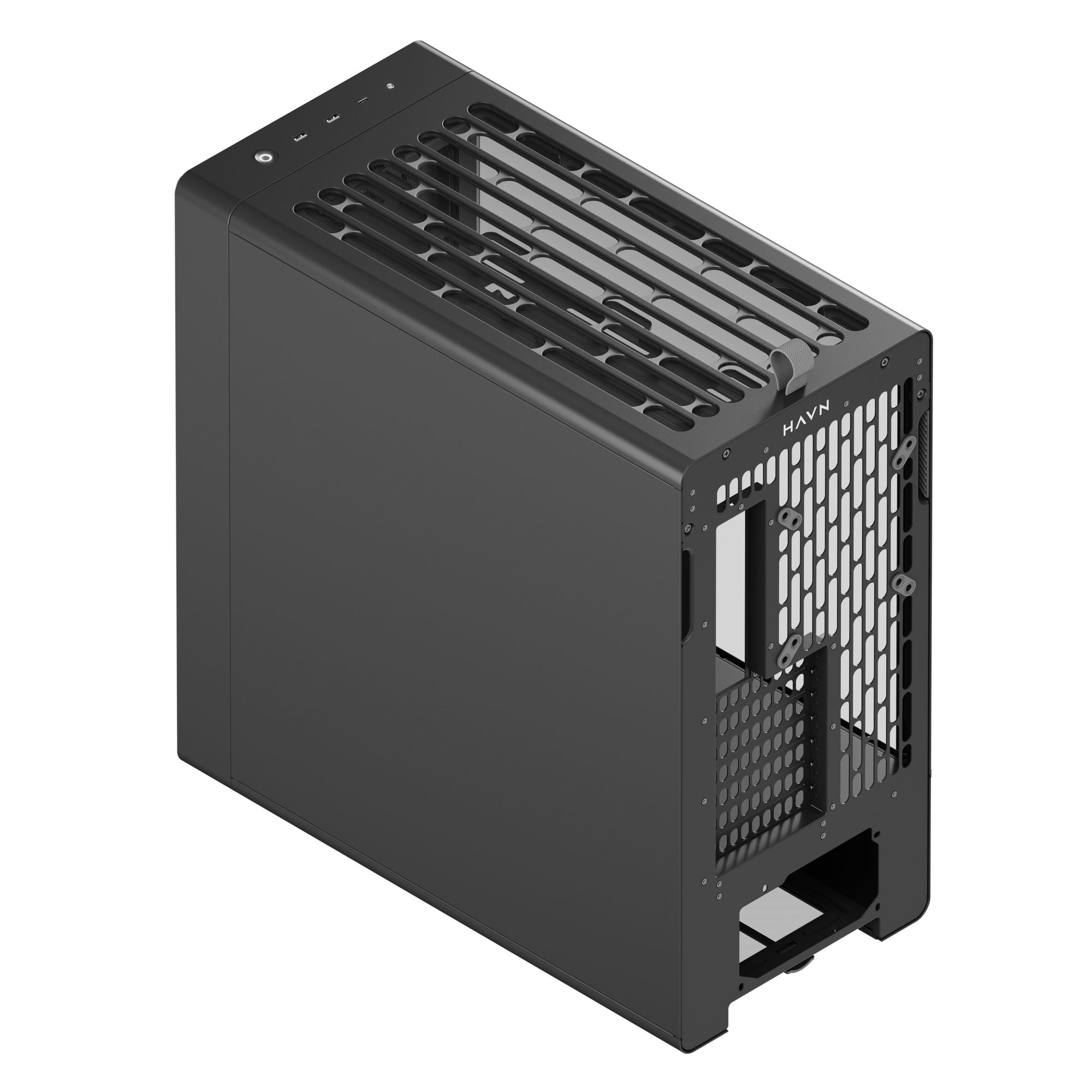 HAVN BF 360 PC Case, Midi-Tower, E-ATX, Tempered Glass - Black