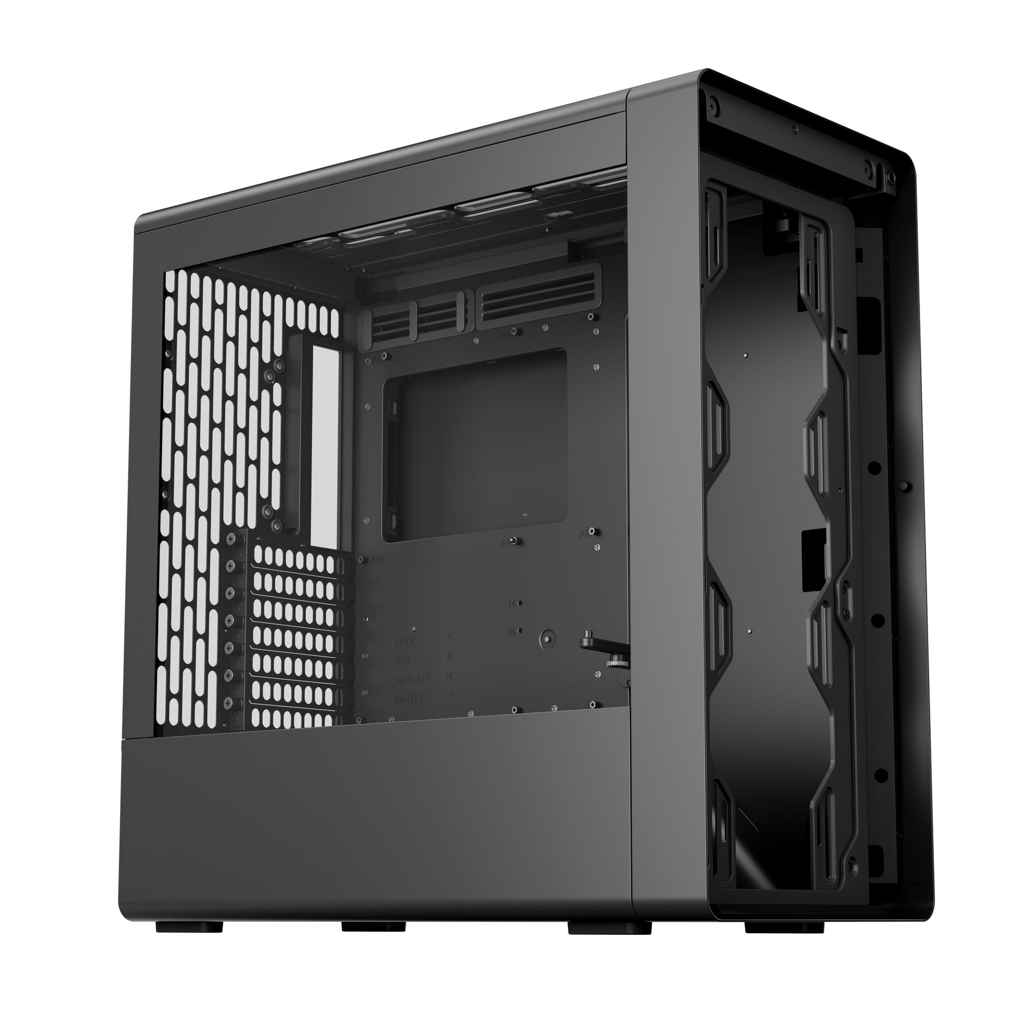 HAVN BF 360 PC Case, Midi-Tower, E-ATX, Tempered Glass - Black