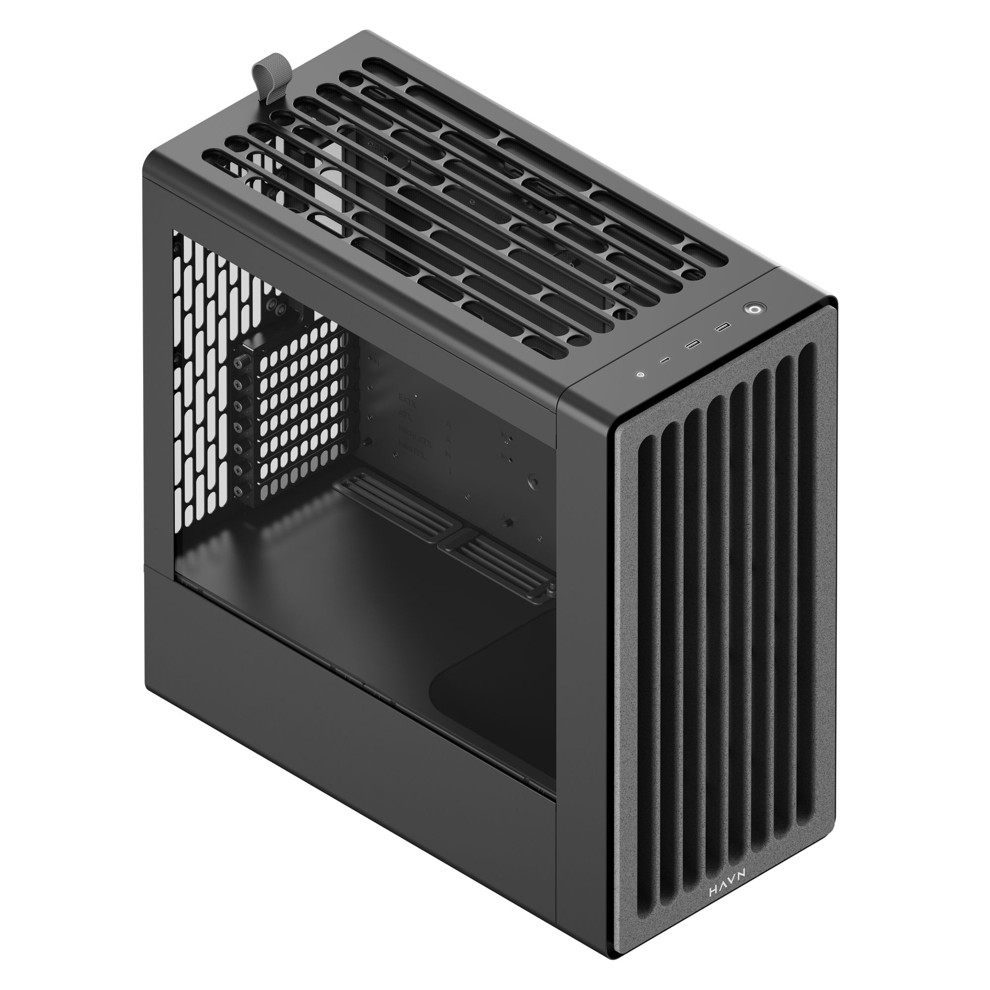 HAVN BF 360 PC Case, Midi-Tower, E-ATX, Tempered Glass - Black