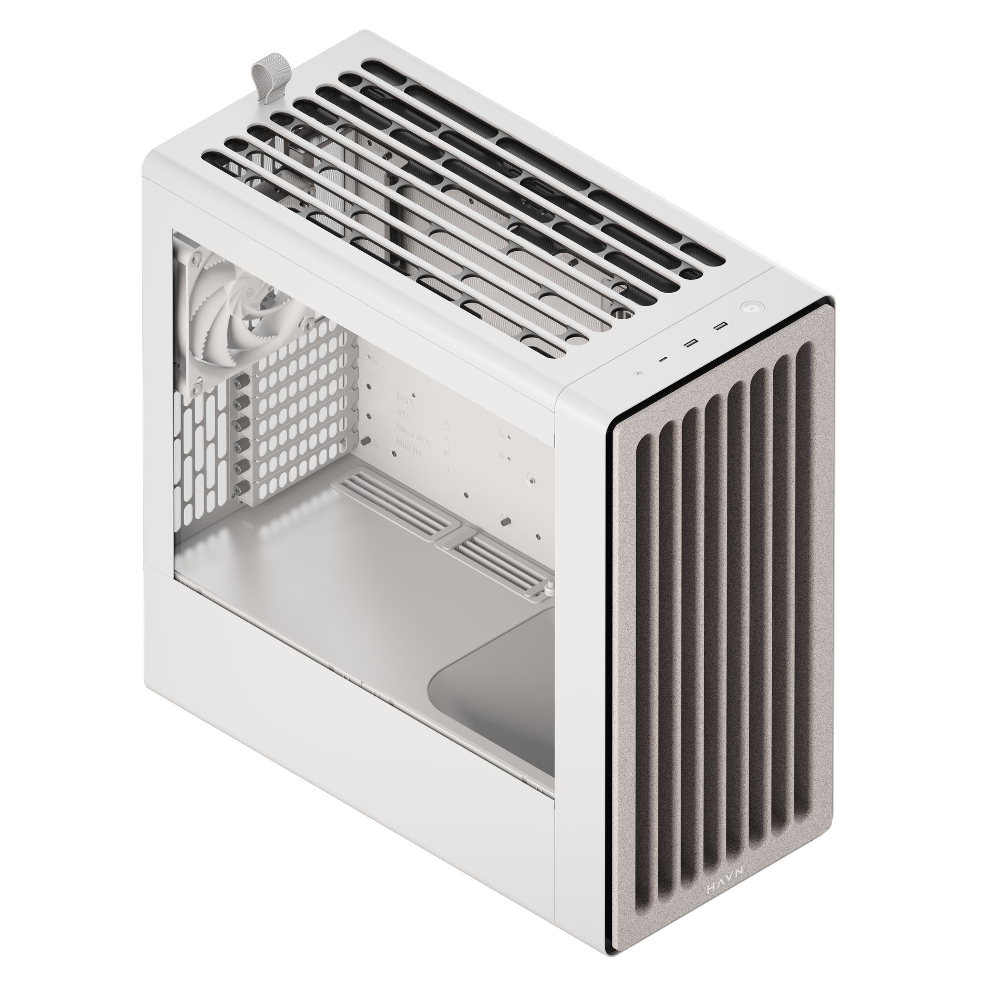 HAVN BF 360 Flow PC Case, Midi-Tower, E-ATX, Tempered Glass - White