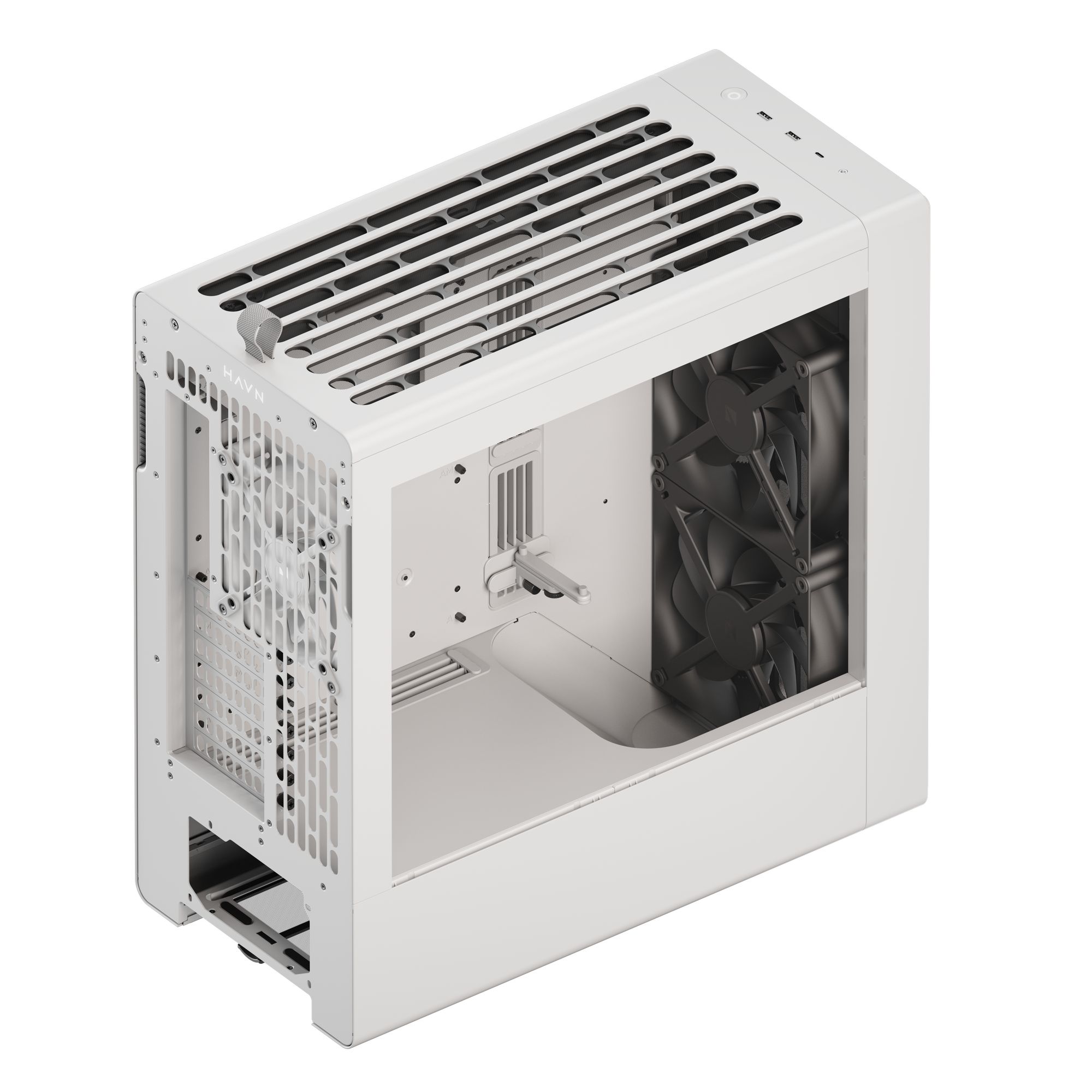 HAVN BF 360 Flow PC Case, Midi-Tower, E-ATX, Tempered Glass - White