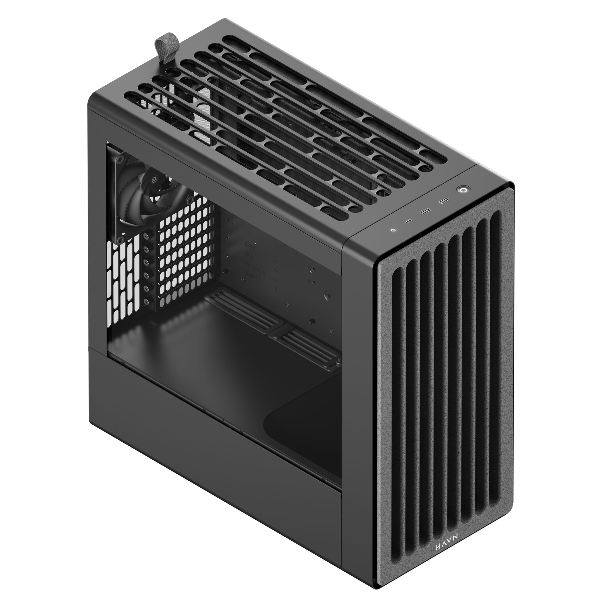 HAVN BF 360 Flow PC Case, Midi-Tower, E-ATX, Tempered Glass - Black