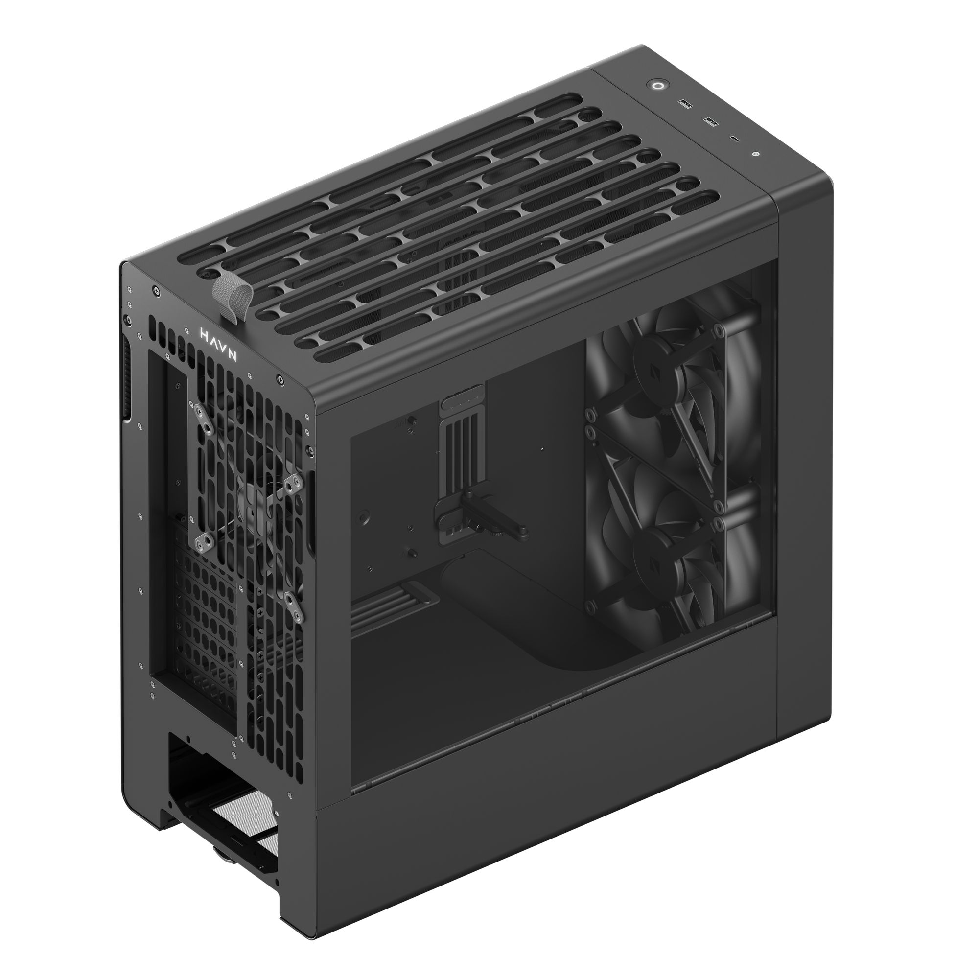 HAVN BF 360 Flow PC Case, Midi-Tower, E-ATX, Tempered Glass - Black