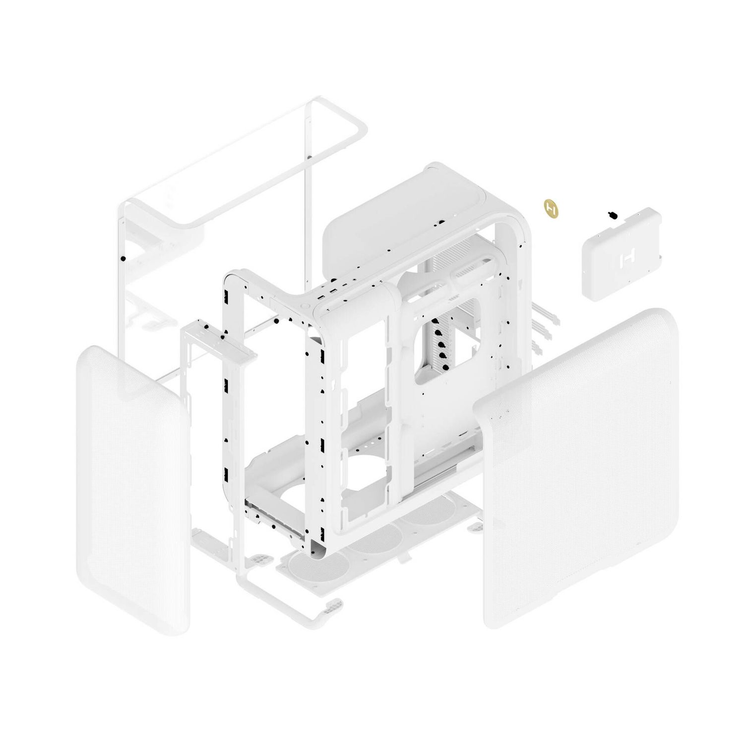 HYTE X50 Midi Tower PC Case - Snow White