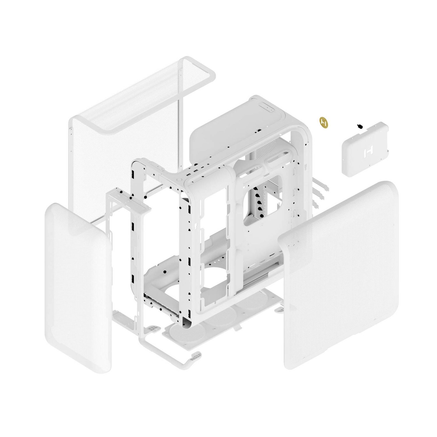 HYTE X50 Air Midi Tower PC Case - Snow White, White