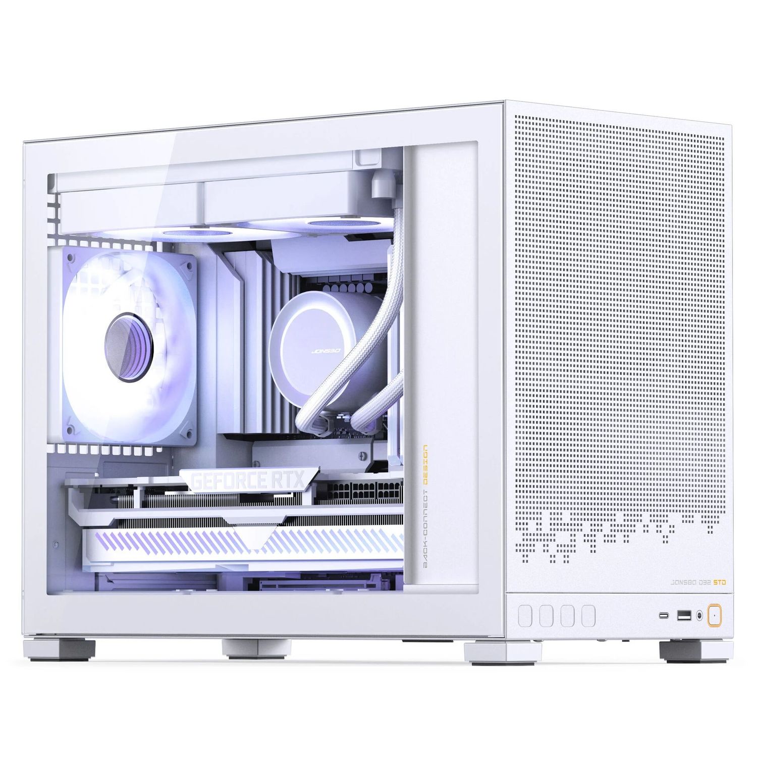Számítógépház Jonsbo D32 STD Fehér PC ház, Mini ház, mATX Edzett üveg - Fehér