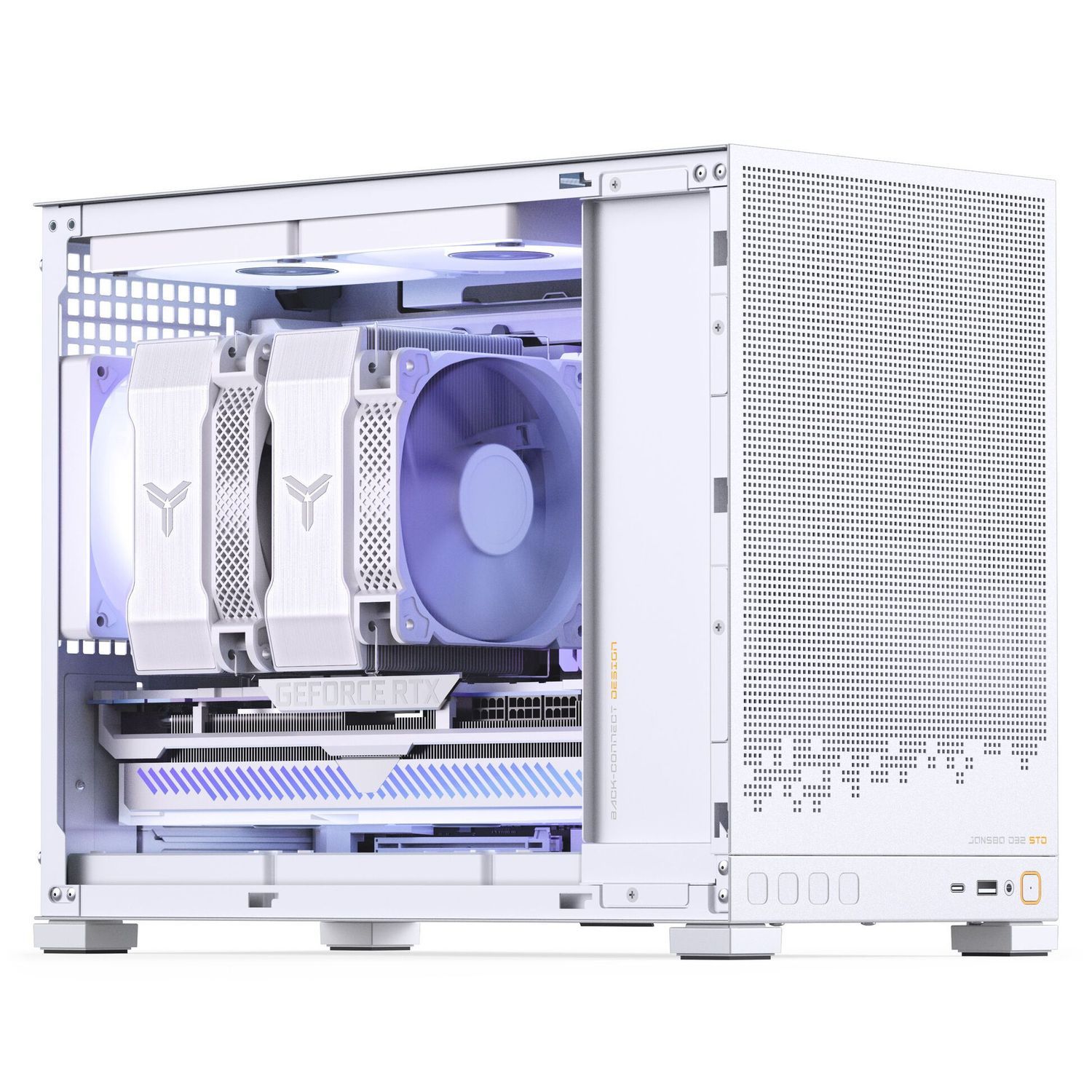 Számítógépház Jonsbo D32 STD Fehér PC ház, Mini ház, mATX Edzett üveg - Fehér