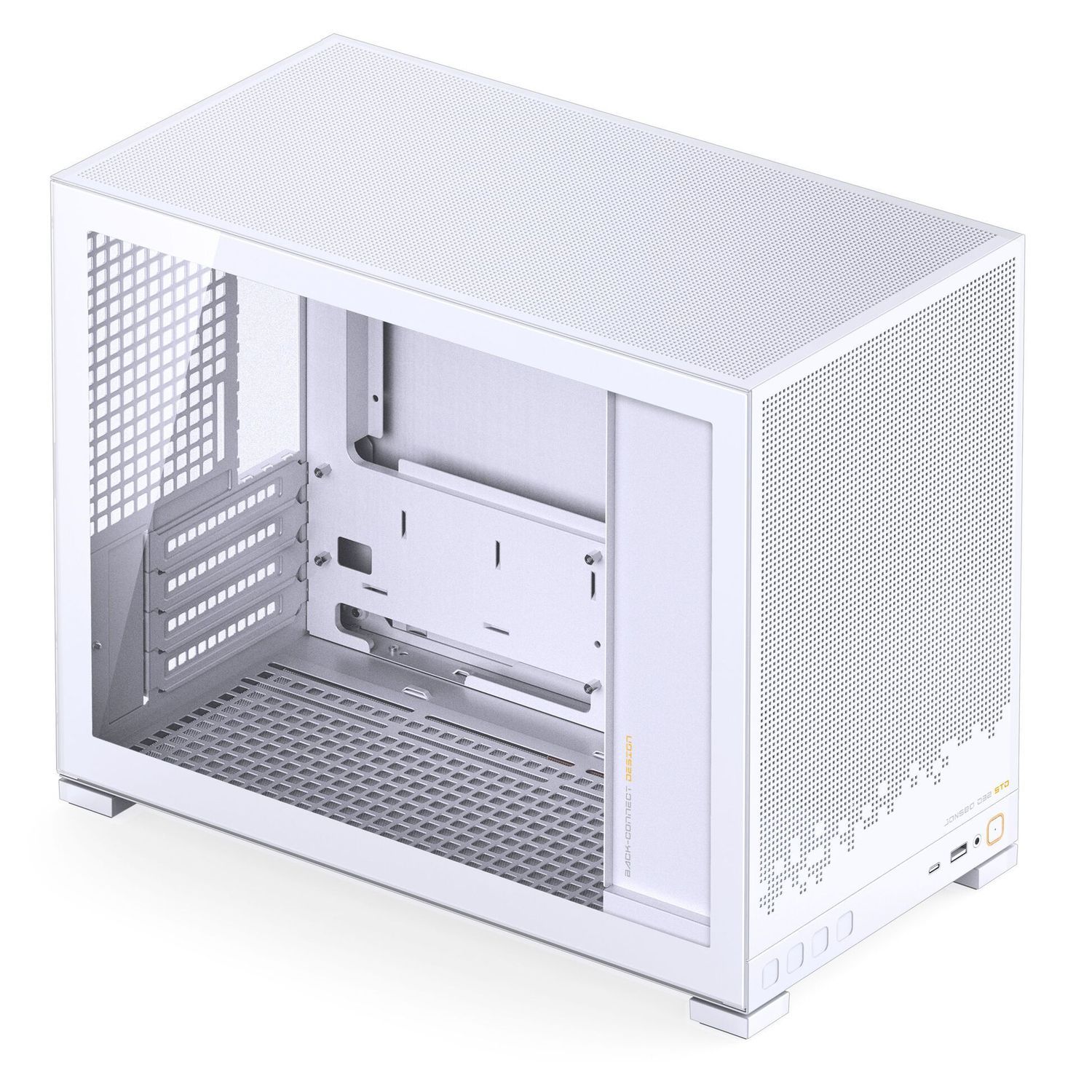 Számítógépház Jonsbo D32 STD Fehér PC ház, Mini ház, mATX Edzett üveg - Fehér
