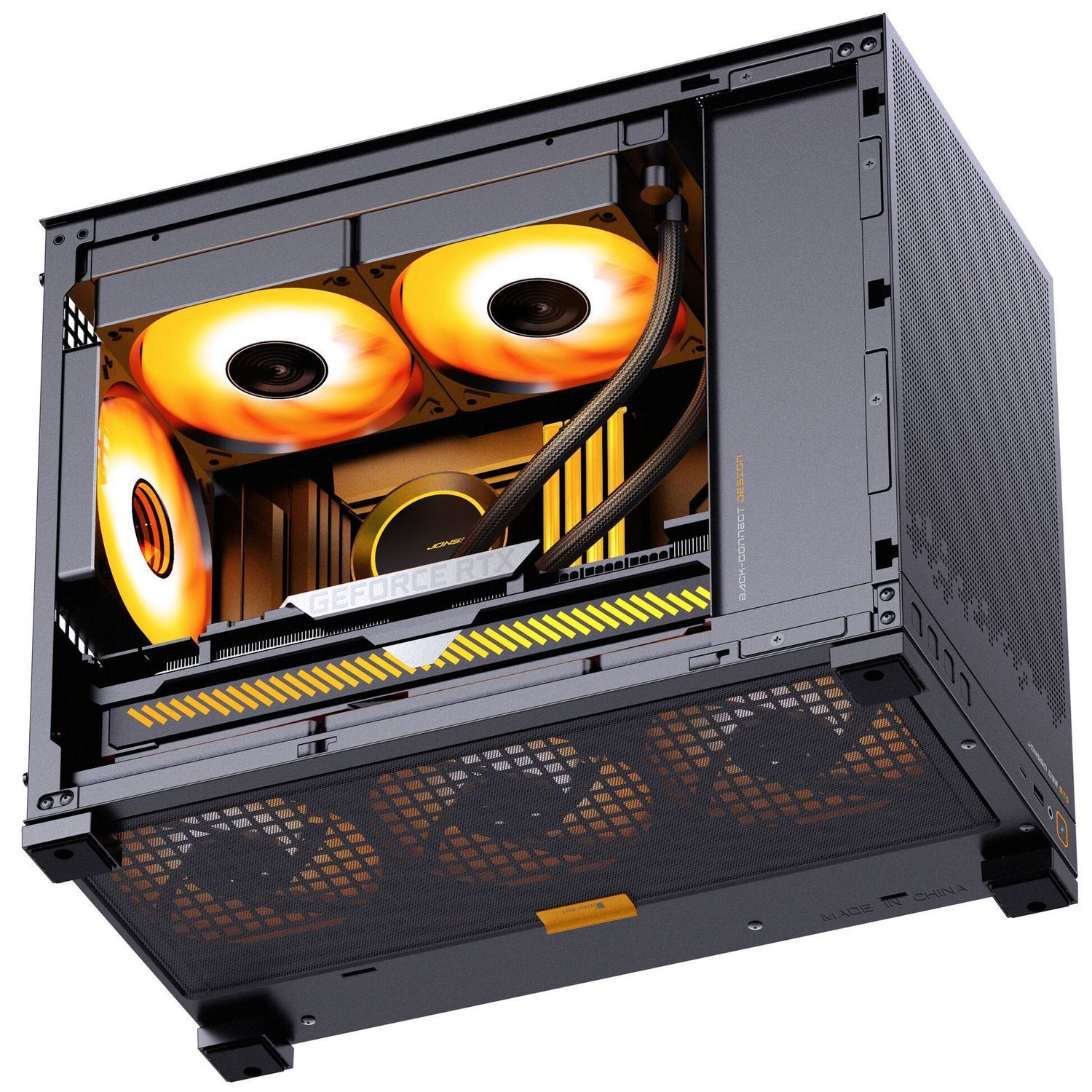 Számítógépház Jonsbo D32 STD Hálós PC ház, Mini ház, mATX - Fekete