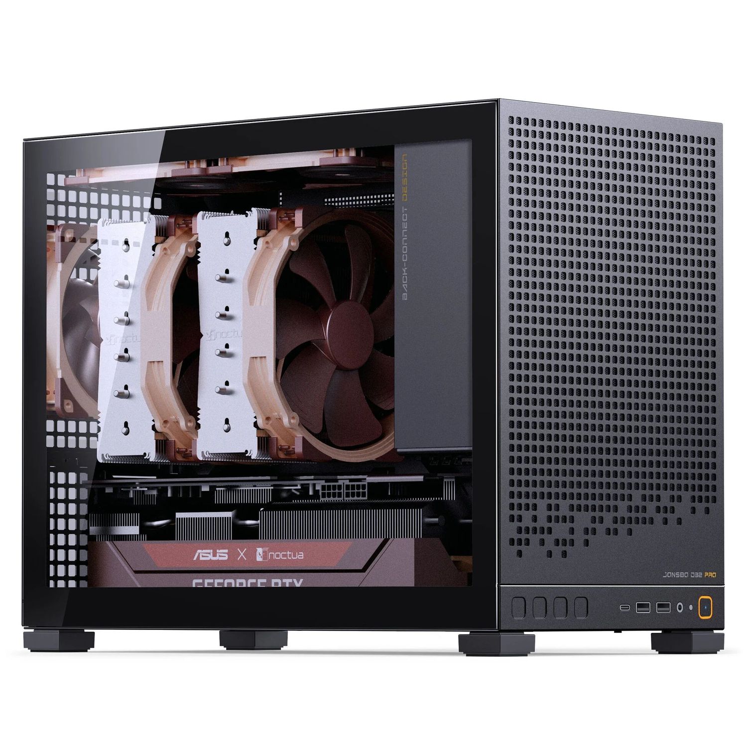 Számítógépház Jonsbo D32 PRO Fekete PC Ház, Mini Ház, mATX, Edzett Üveg - Fekete
