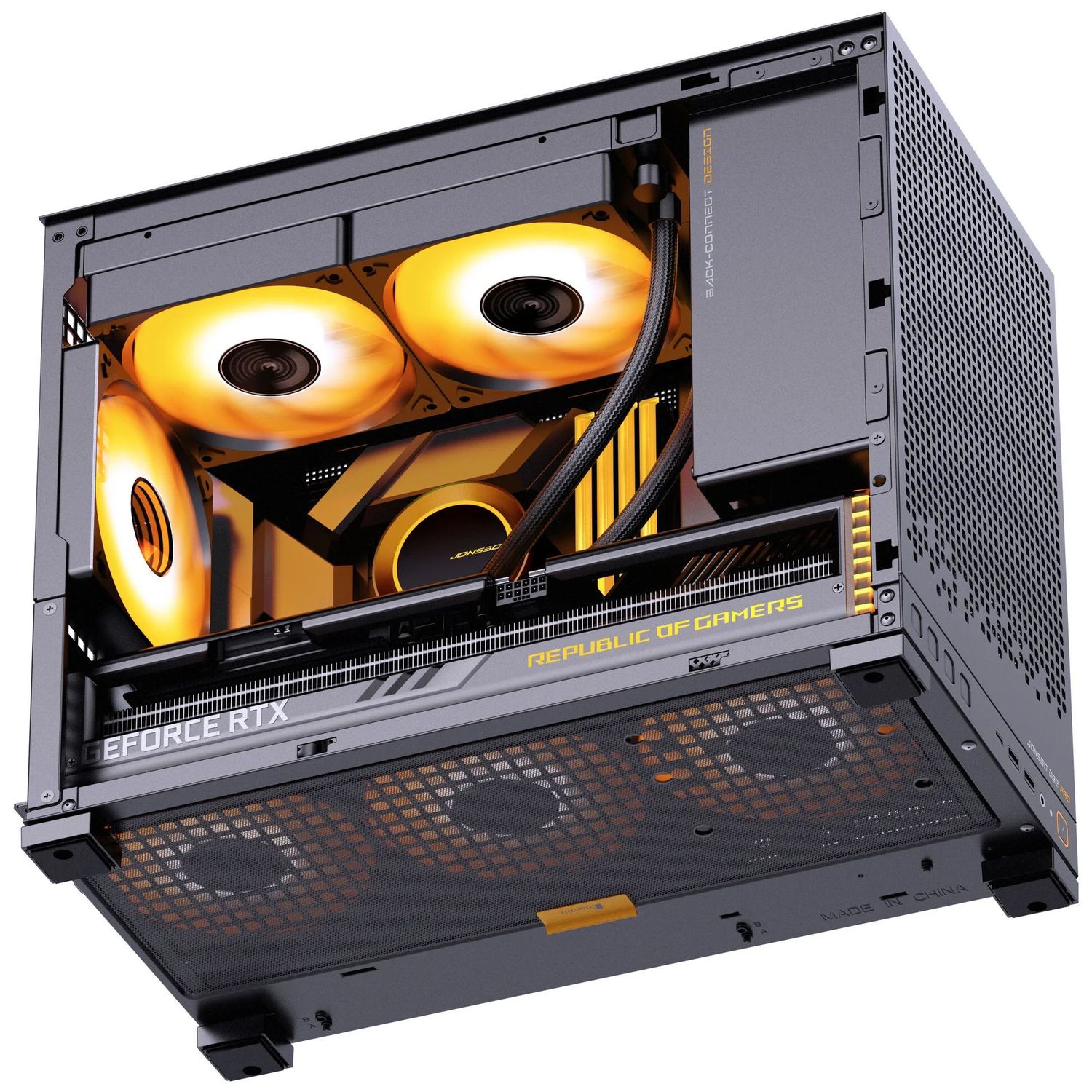 Számítógépház Jonsbo D32 PRO Fekete PC Ház, Mini Ház, mATX, Edzett Üveg - Fekete