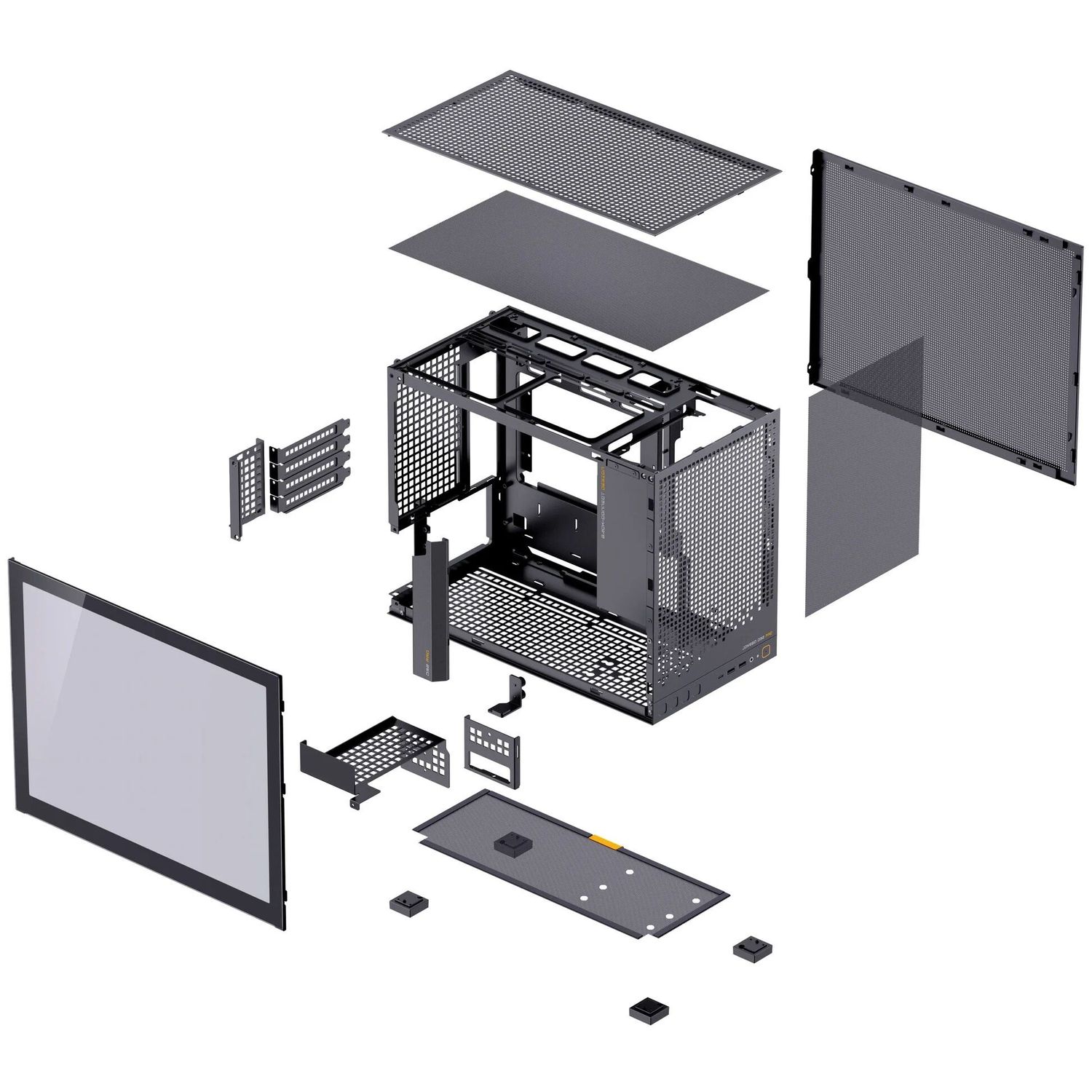 Számítógépház Jonsbo D32 PRO Fekete PC Ház, Mini Ház, mATX, Edzett Üveg - Fekete