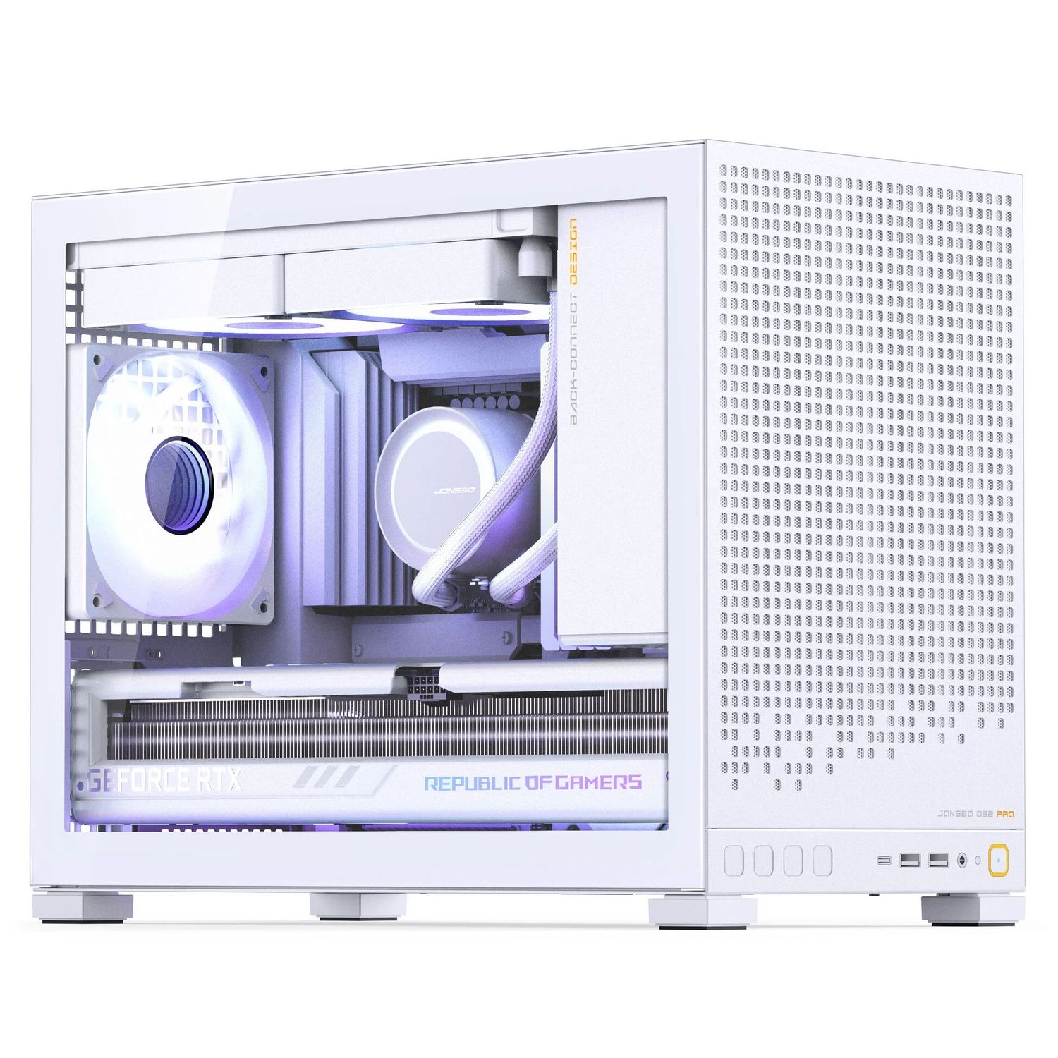 Jonsbo D32 PRO White PC Case, Mini Case, mATX, Tempered Glass - white