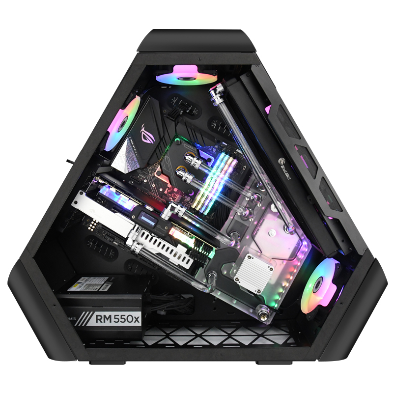 Számítógépház Jonsbo TR03-G Showcase ATX Fekete Edzett üveg