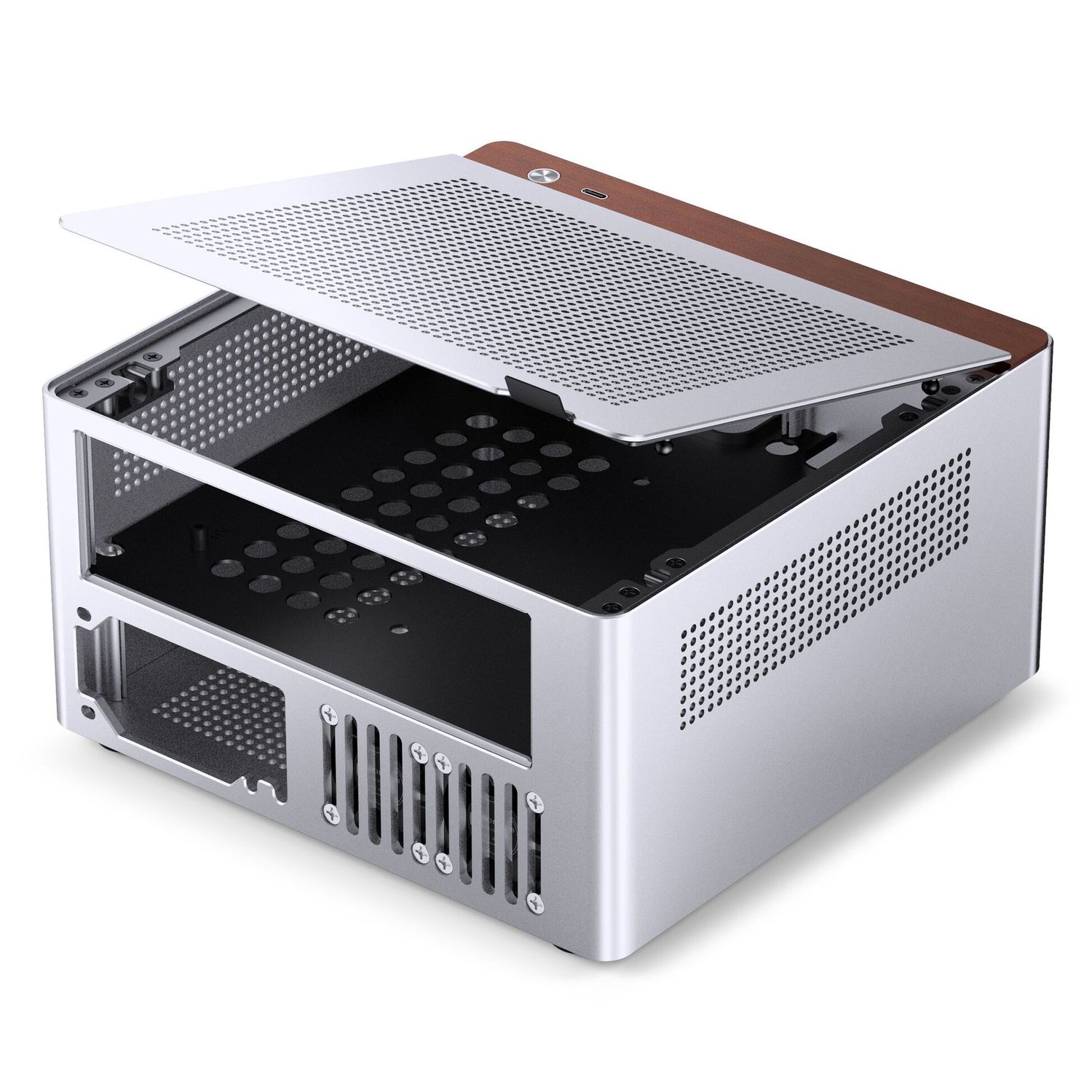 Számítógépház Jonsbo N10, mini ITX, ezüst