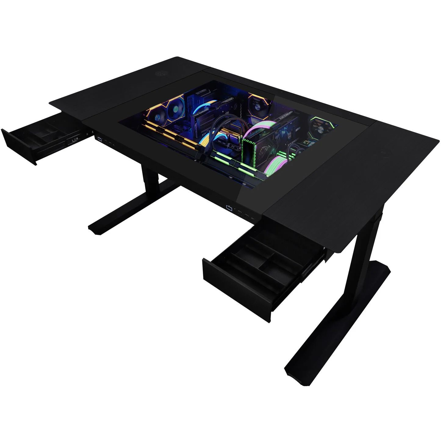 Lian Li DK7 Ultimate desk station, 2 x E-ATX, Black