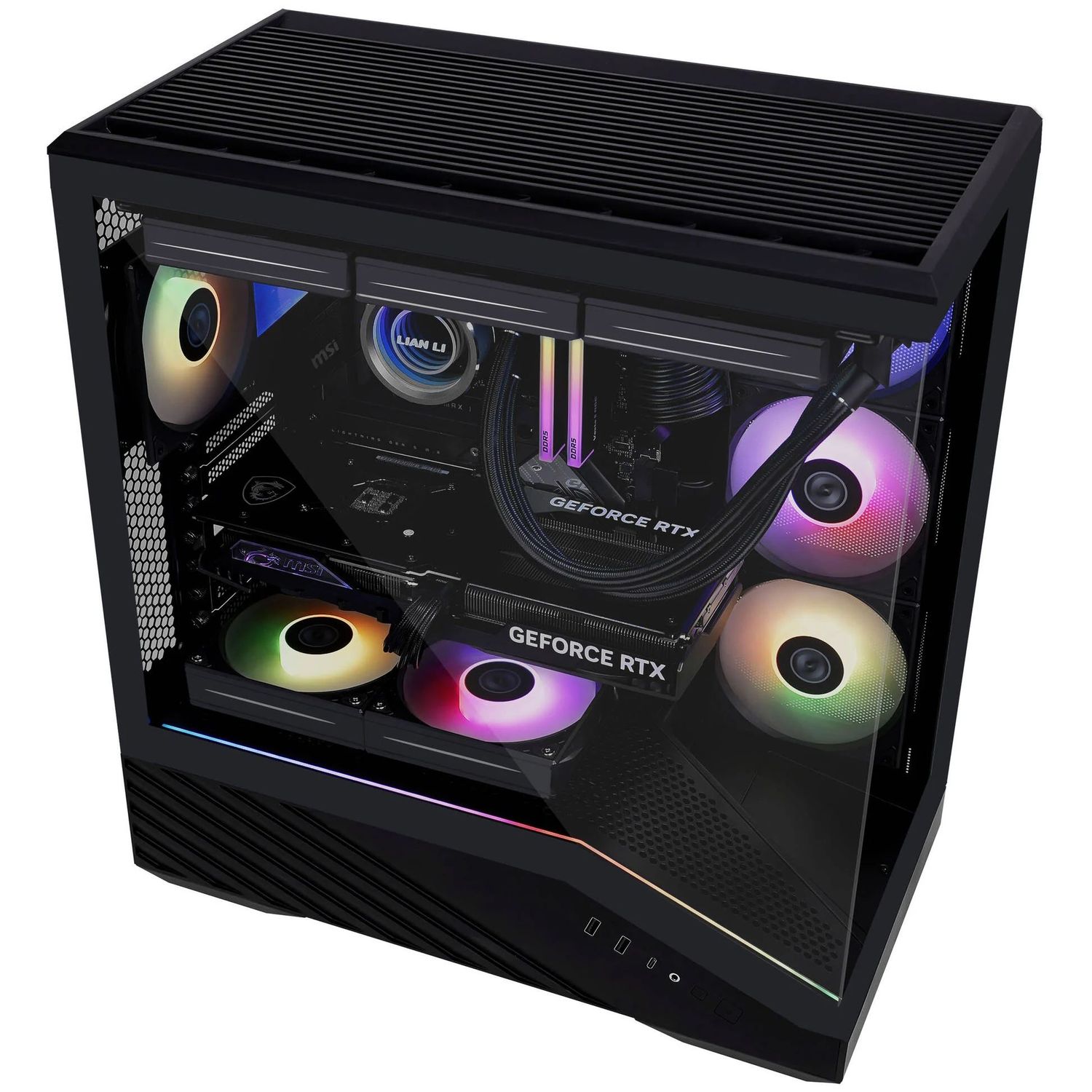 Lian Li V100 Midi Tower PC Case, tempered glass - black