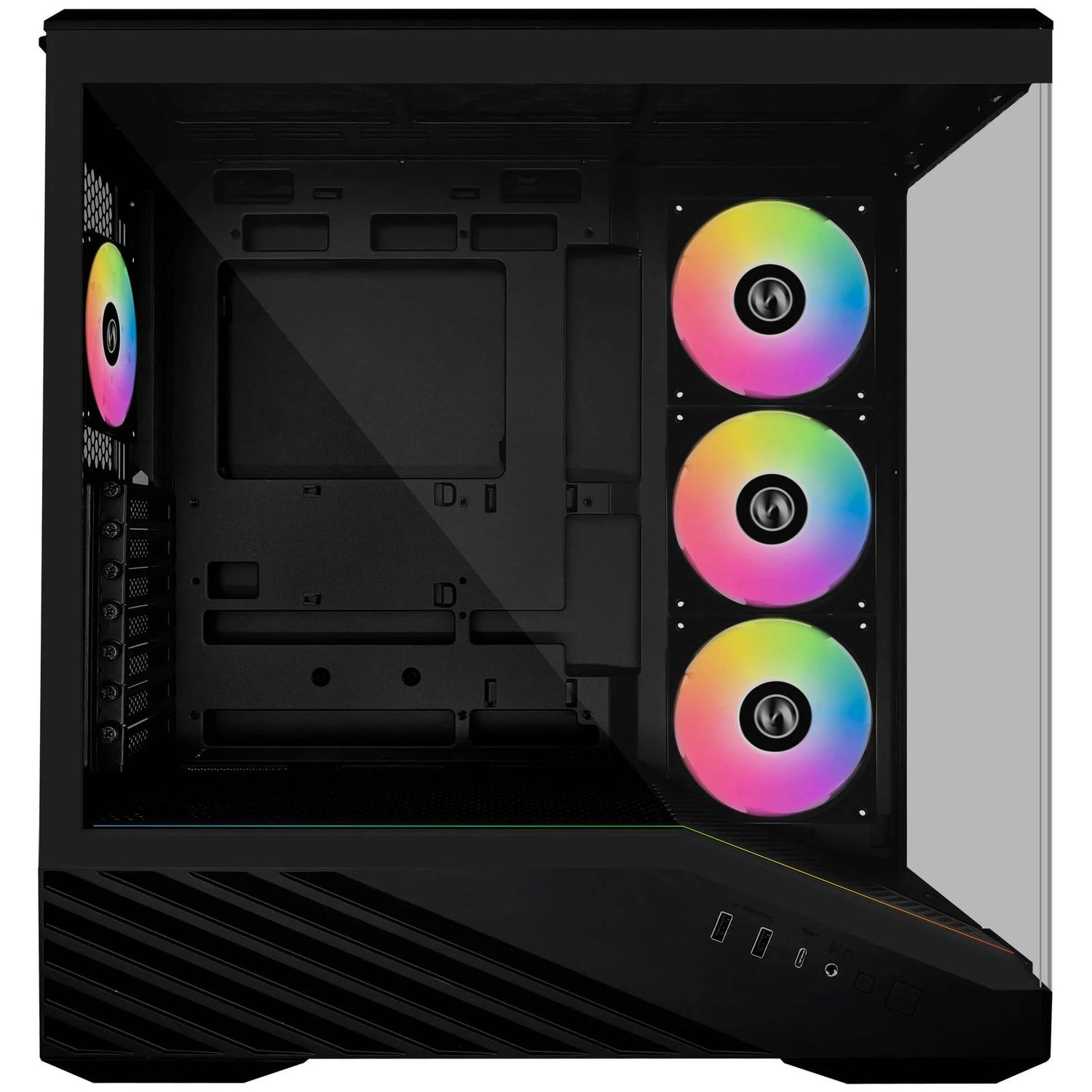 Lian Li V100 Midi Tower PC Case, tempered glass - black