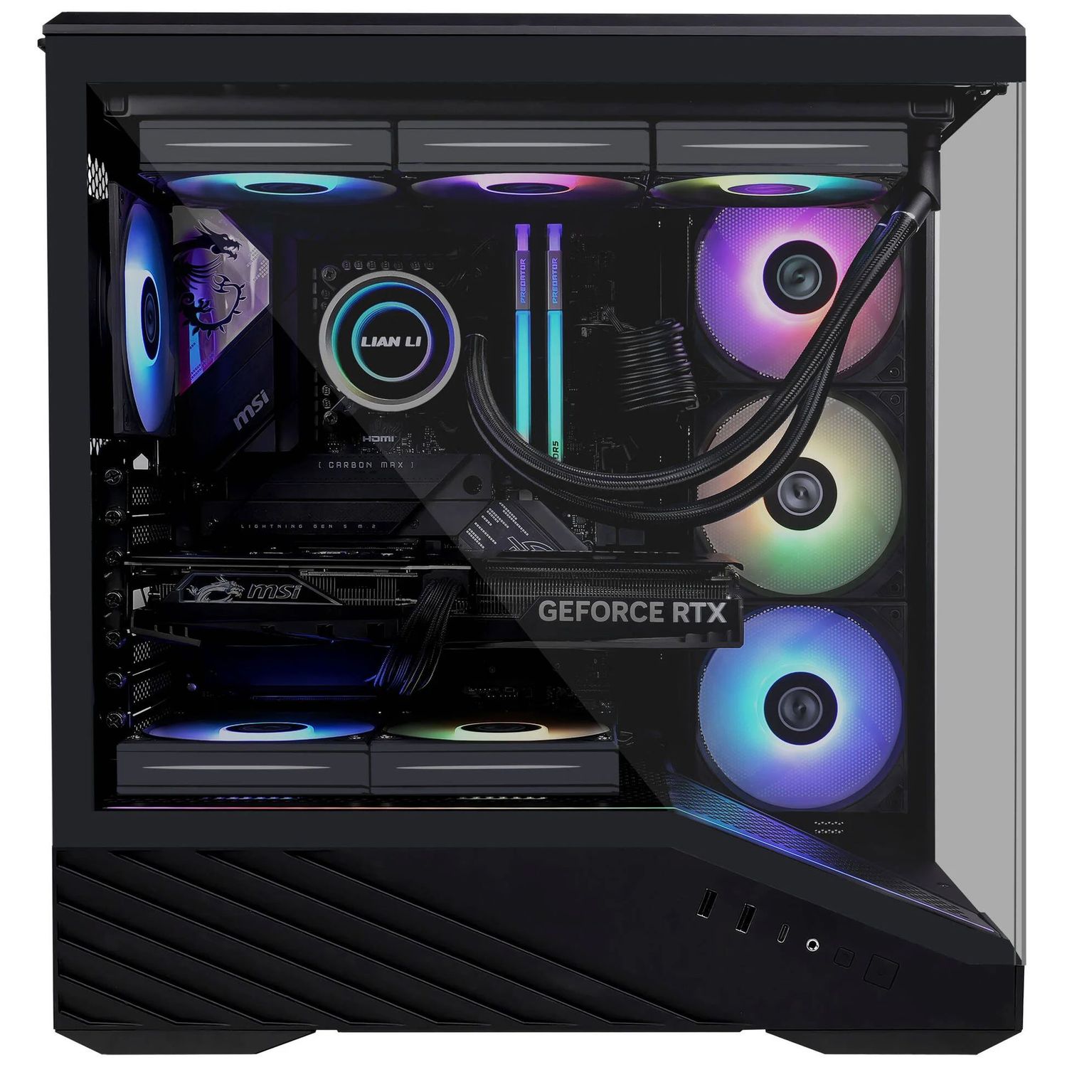 Lian Li V100 Midi Tower PC Case, tempered glass - black