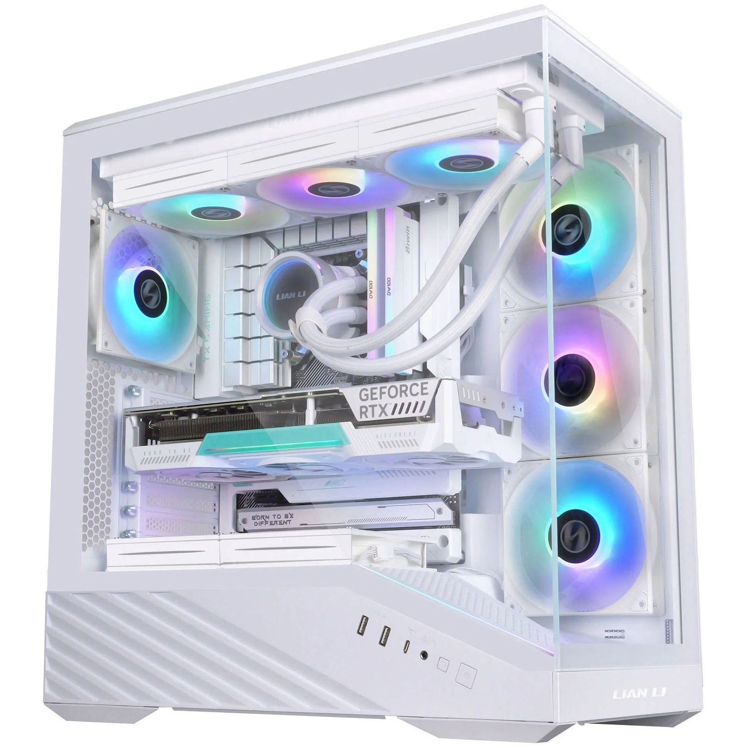 Lian Li V100 Midi Tower PC Case, tempered glass - white