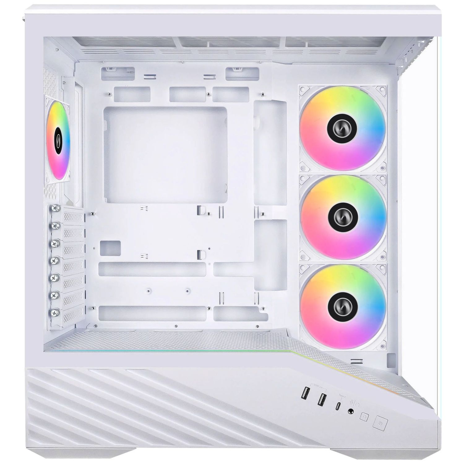 Lian Li V100 Midi Tower PC Case, tempered glass - white