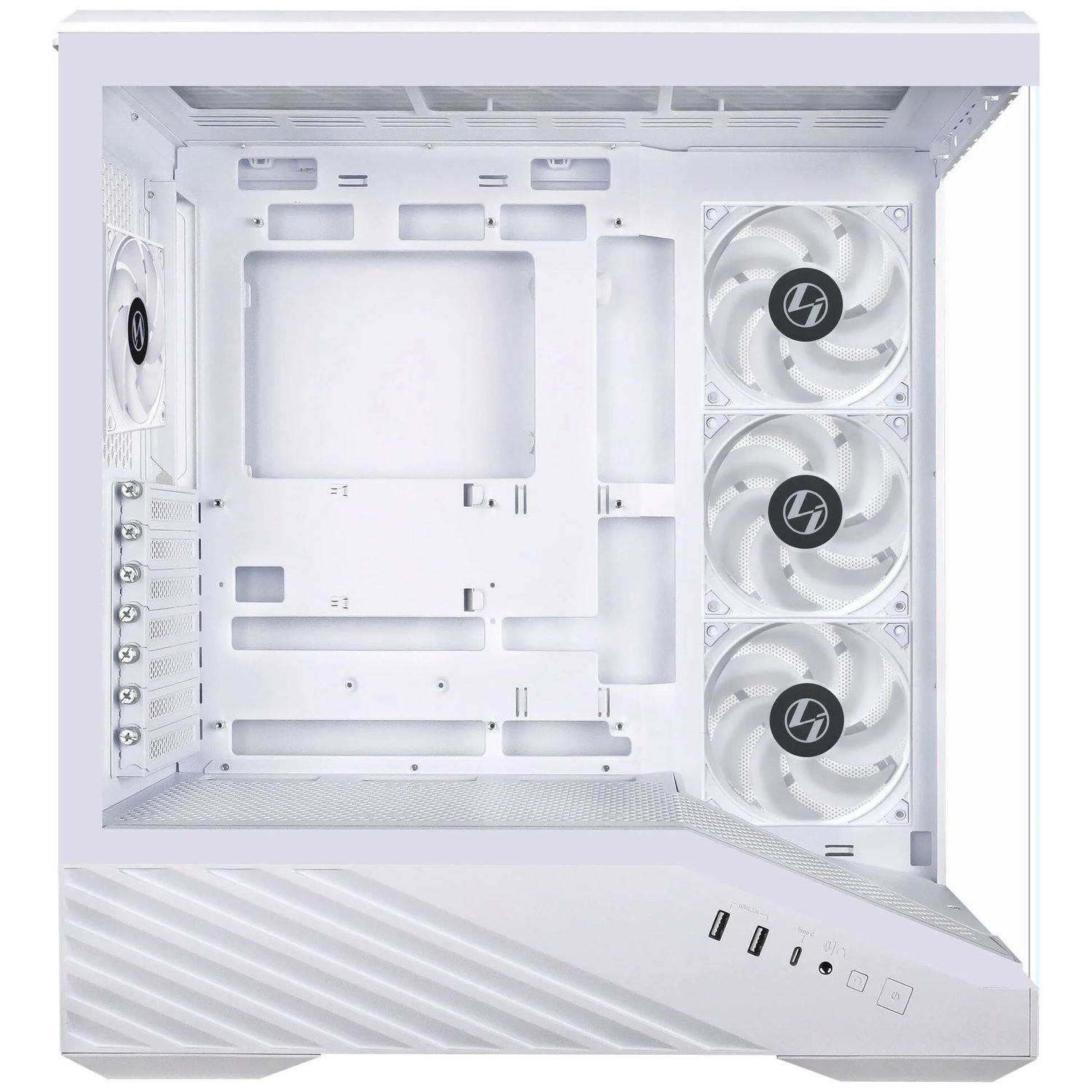 Lian Li V100 Midi Tower PC Case, tempered glass - white