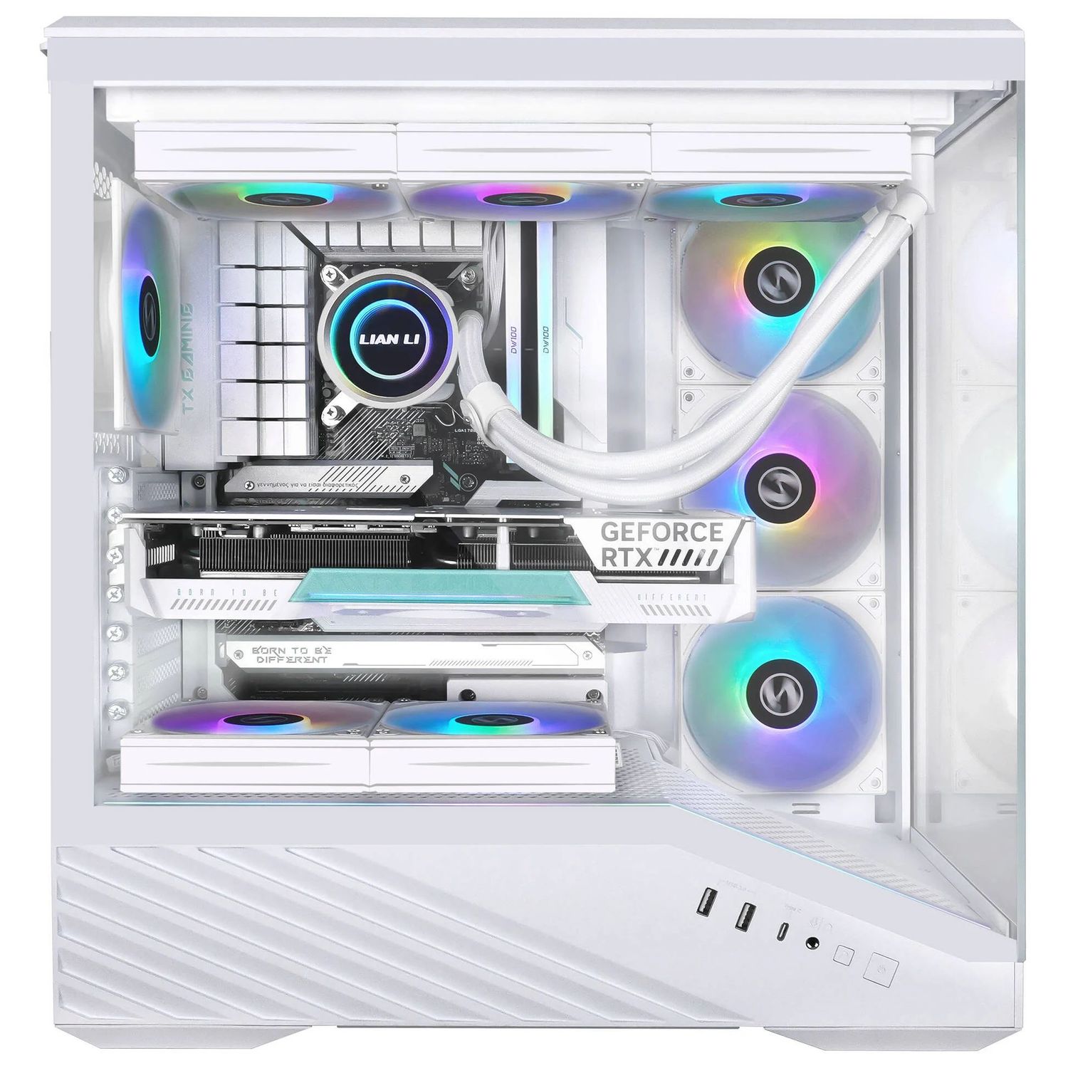 Lian Li V100 Midi Tower PC Case, tempered glass - white