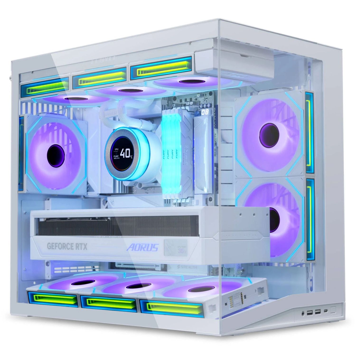 Lian Li O11D Mini V2, Midi-tower ház,edzett üveg - fehér