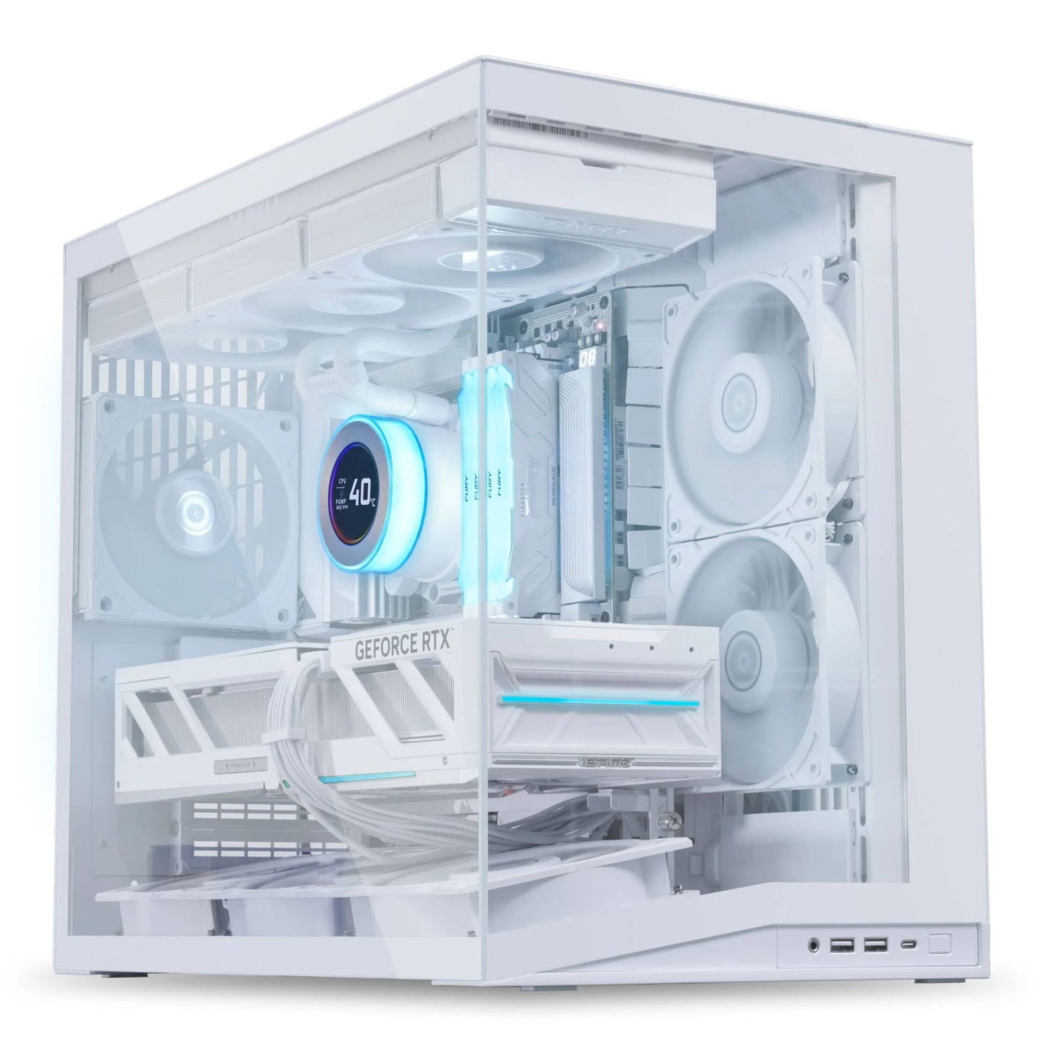 Lian Li O11D Mini V2 Flow, Midi-tower ház,edzett üveg - fehér