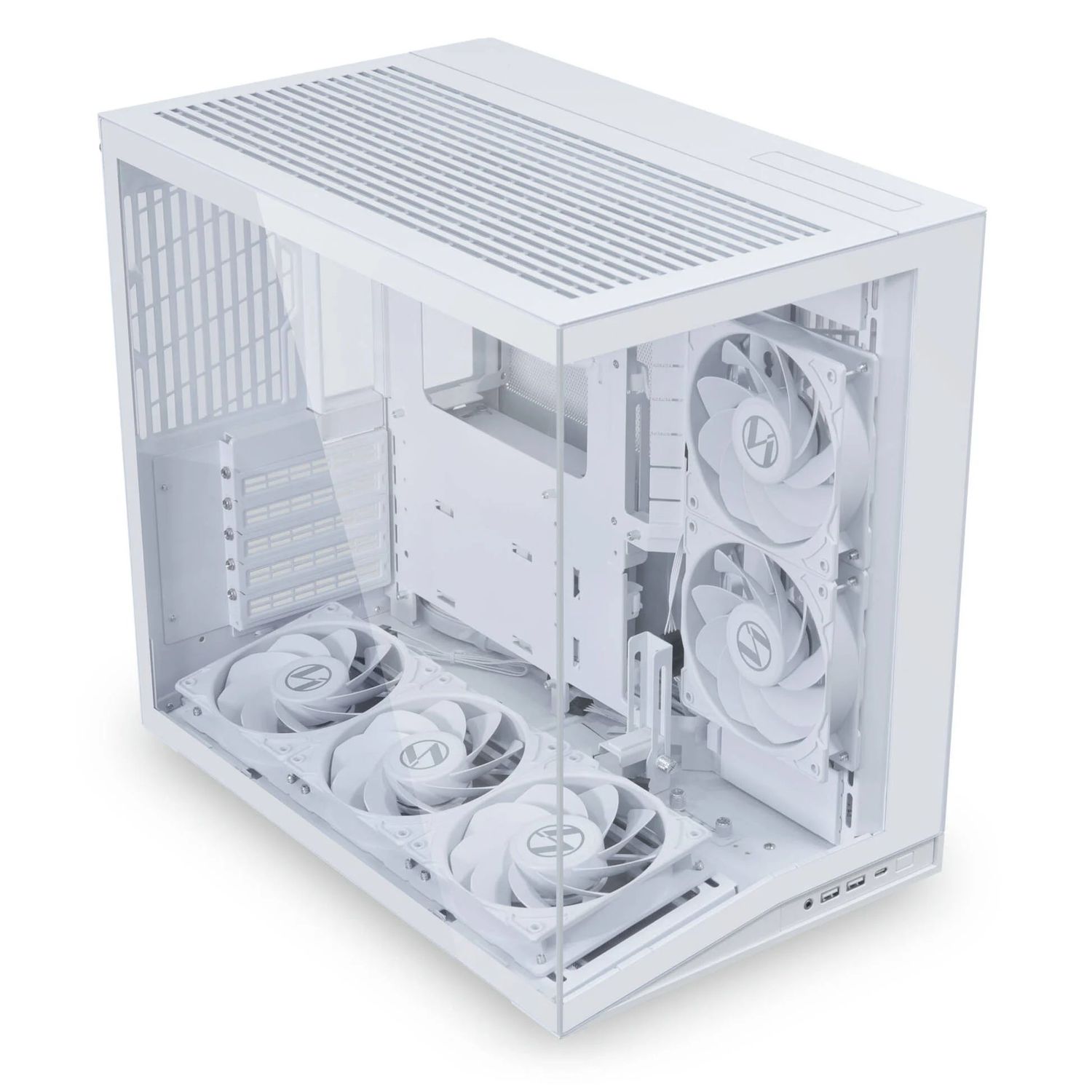 Lian Li O11D Mini V2 Flow, Midi-tower ház,edzett üveg - fehér