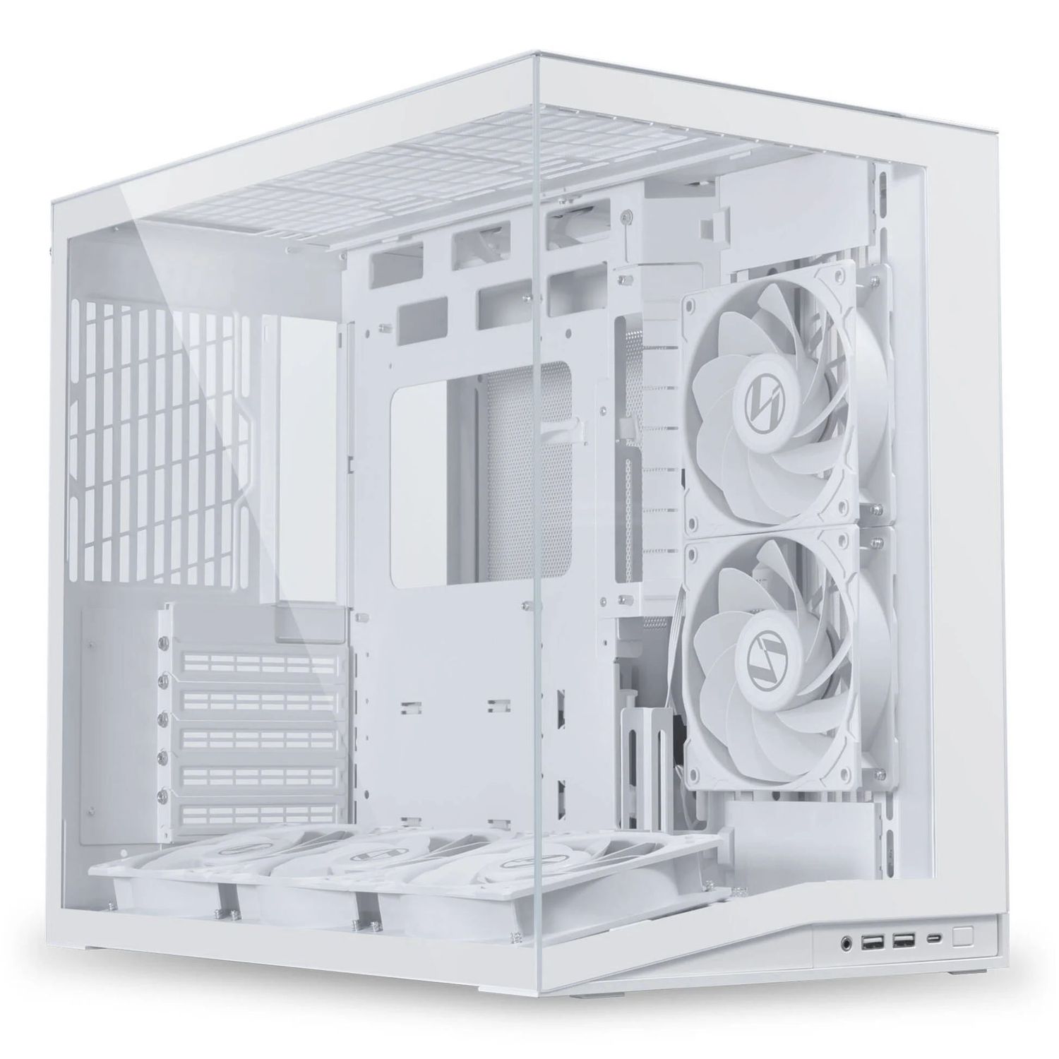 Lian Li O11D Mini V2 Flow, Midi-tower ház,edzett üveg - fehér