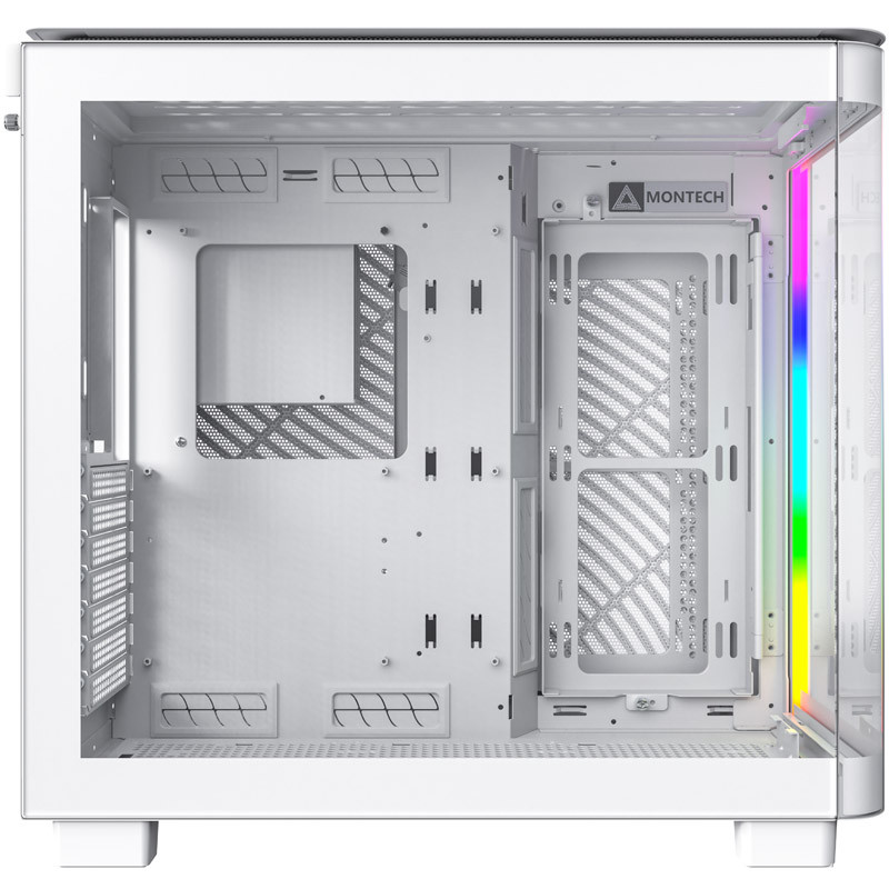 Számítógépház Montech KING 95 Midi torony, ARGB, edzett üveg, fehér