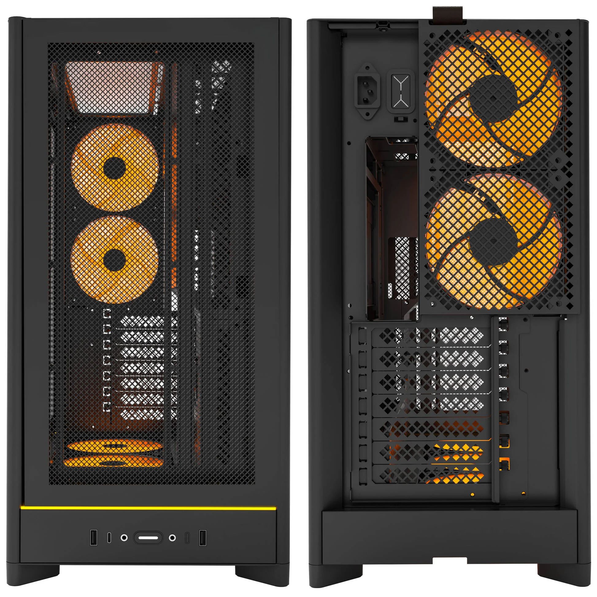 Montech HS01 PC case, midi tower, ATX, aRGB, tempered glass - black