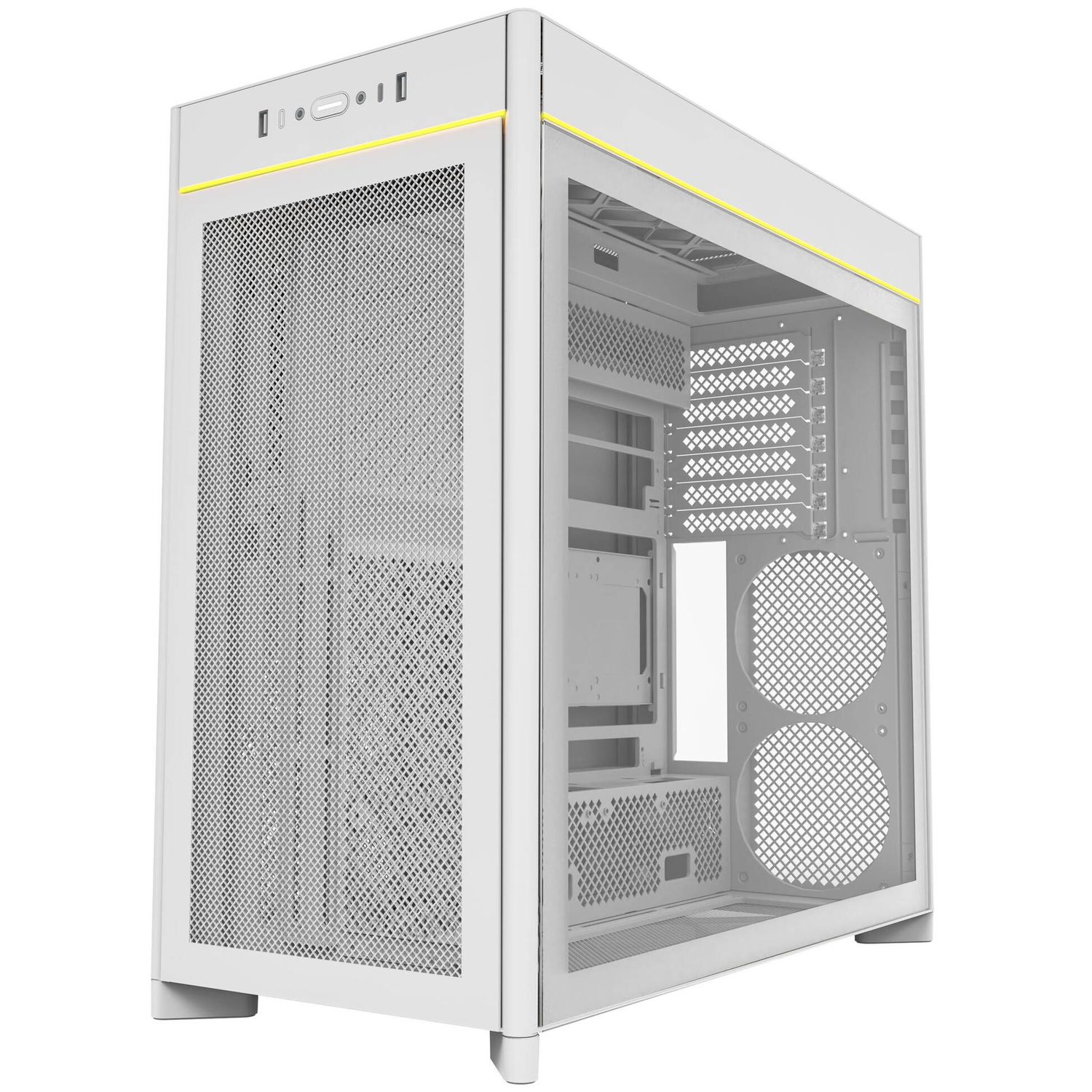 Montech HS01 PC case, midi tower, ATX, aRGB, tempered glass - white