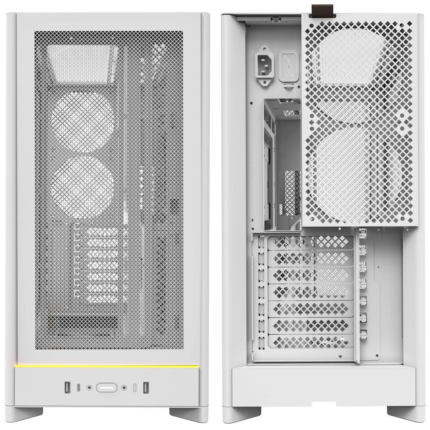 Montech HS01 PC case, midi tower, ATX, aRGB, tempered glass - white