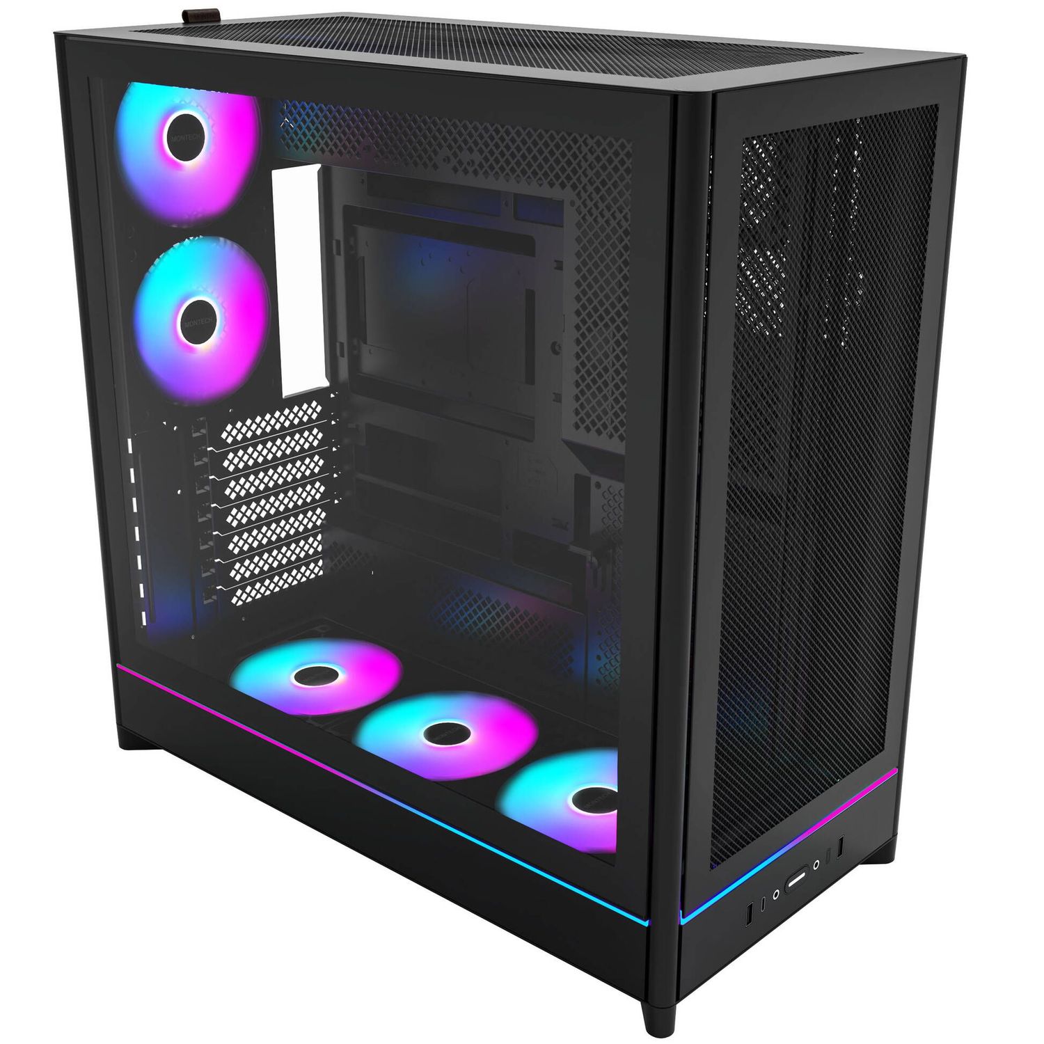 Montech HS01 PRO PC case, midi tower, ATX, aRGB, tempered glass - black