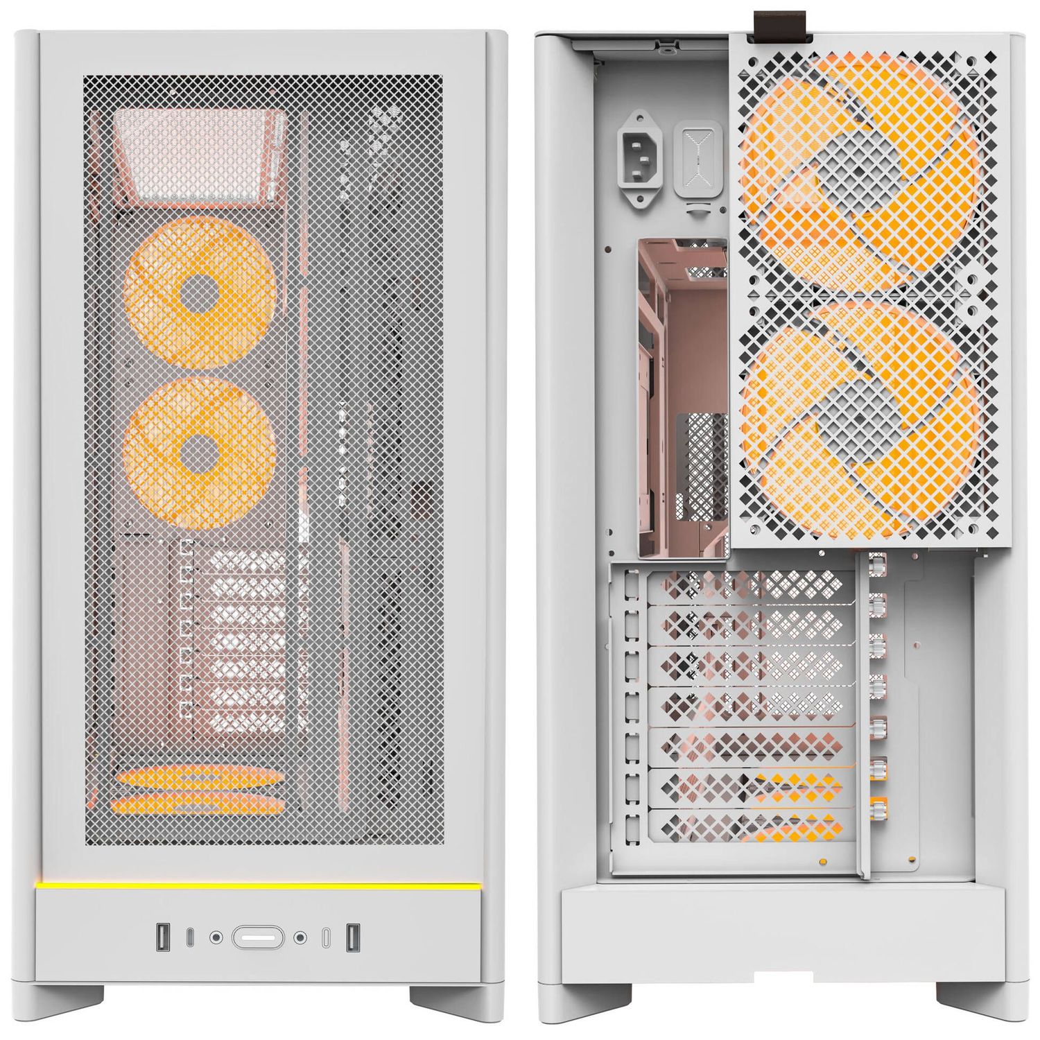 Montech HS01 PRO PC case, midi tower, ATX, aRGB, tempered glass - white