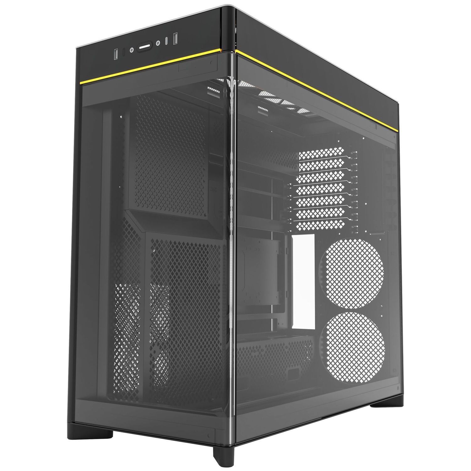 Montech HS02 PC Case, Midi Tower, ATX, Tempered Glass, ARGB - Black