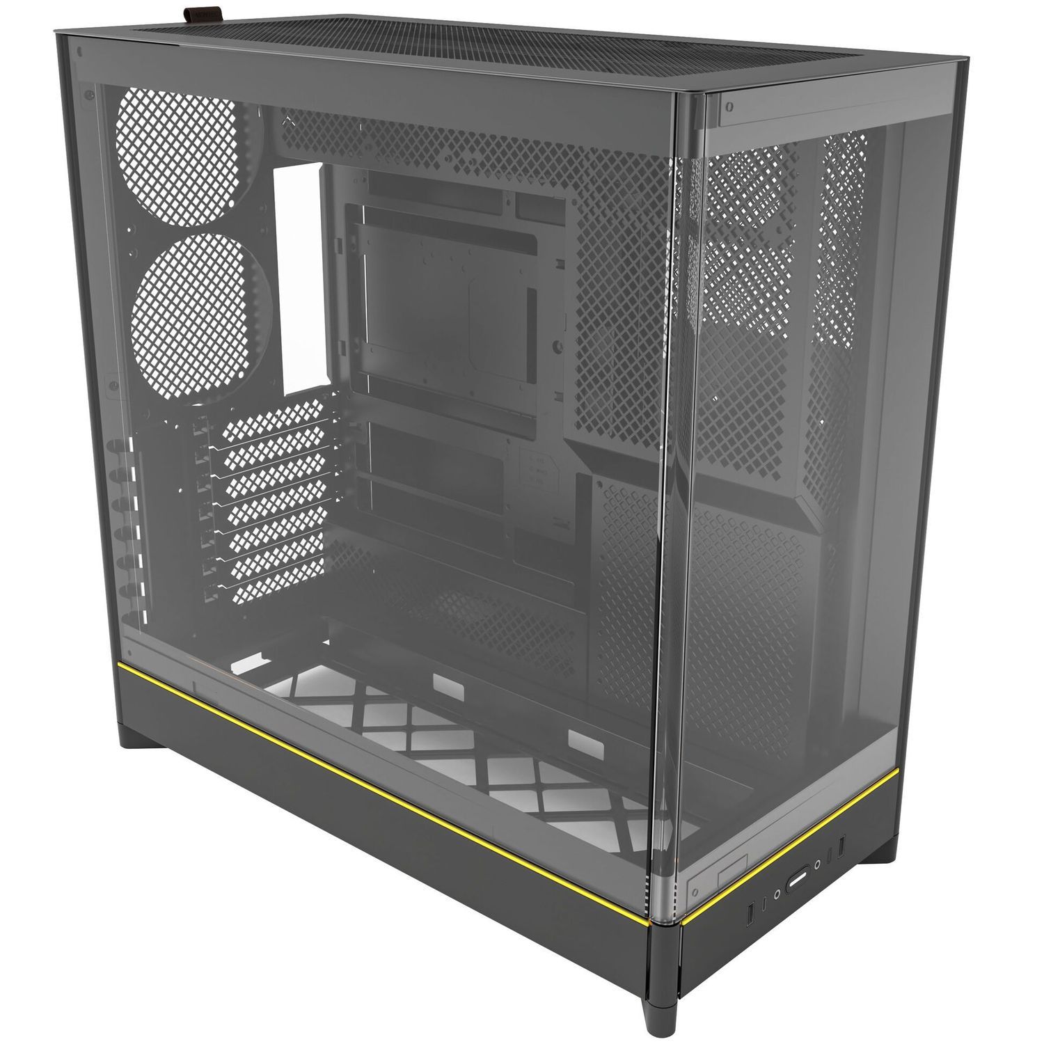 Montech HS02 PC Case, Midi Tower, ATX, Tempered Glass, ARGB - Black