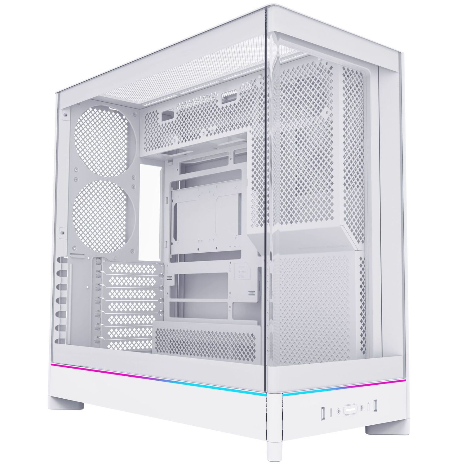 Montech HS02 PC Case, Midi Tower, ATX, Tempered Glass, ARGB - White