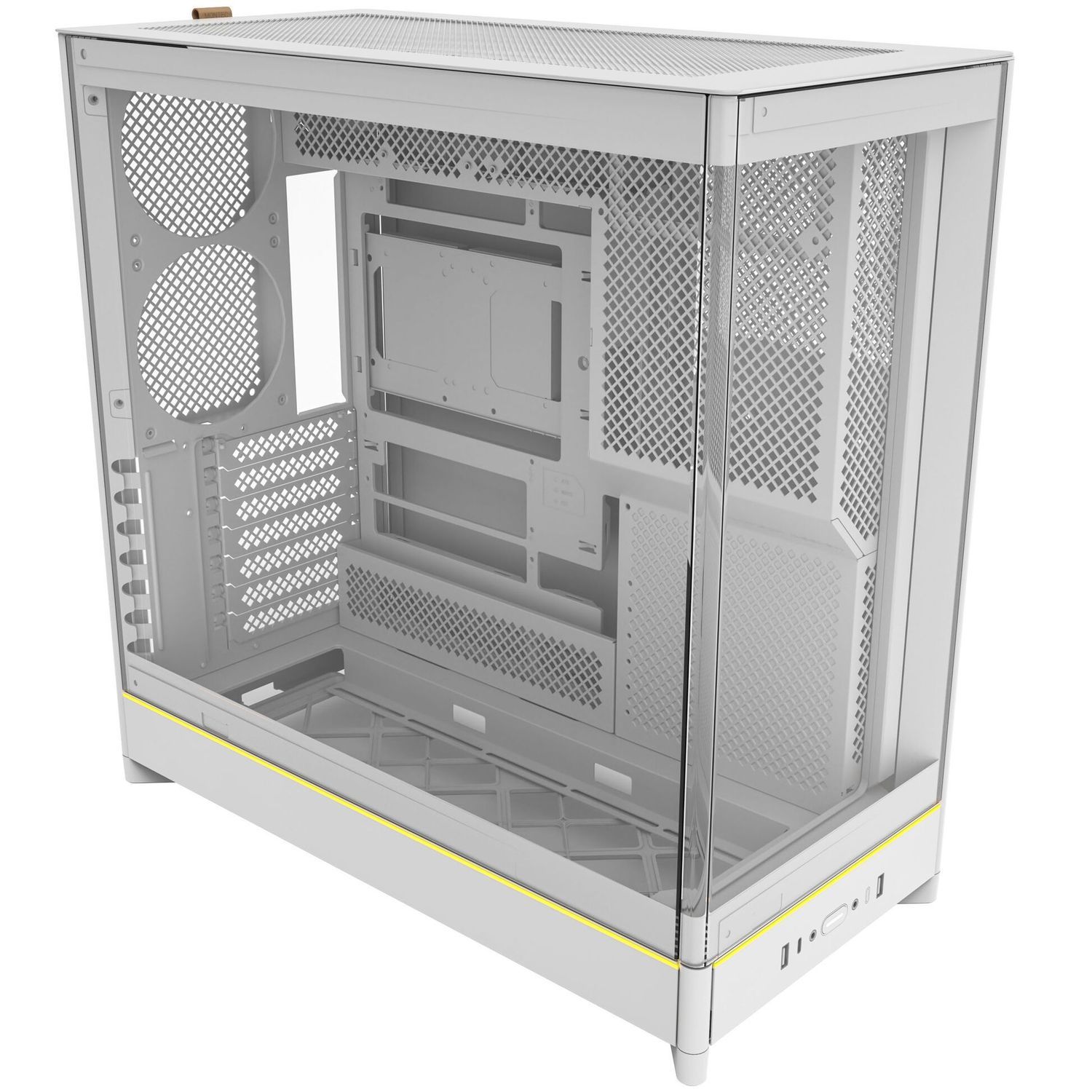 Montech HS02 PC Case, Midi Tower, ATX, Tempered Glass, ARGB - White