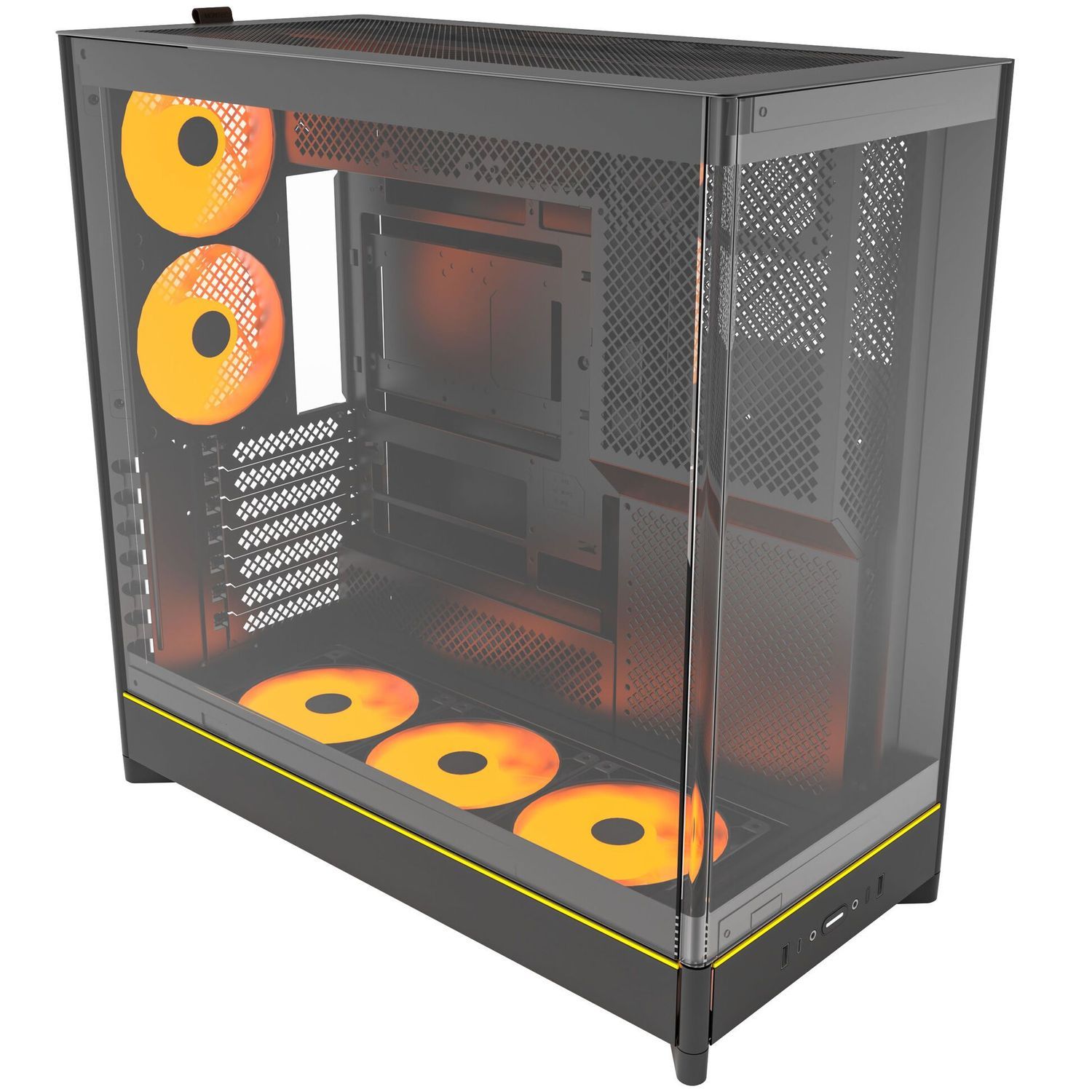 Montech HS02 PRO PC Case, Mid Tower, ATX, Tempered Glass, ARGB - Black