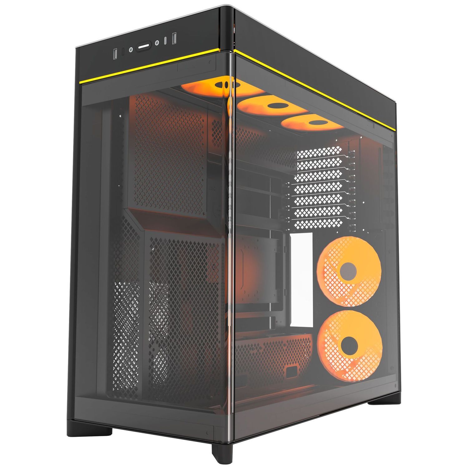 Montech HS02 PRO PC Case, Mid Tower, ATX, Tempered Glass, ARGB - Black