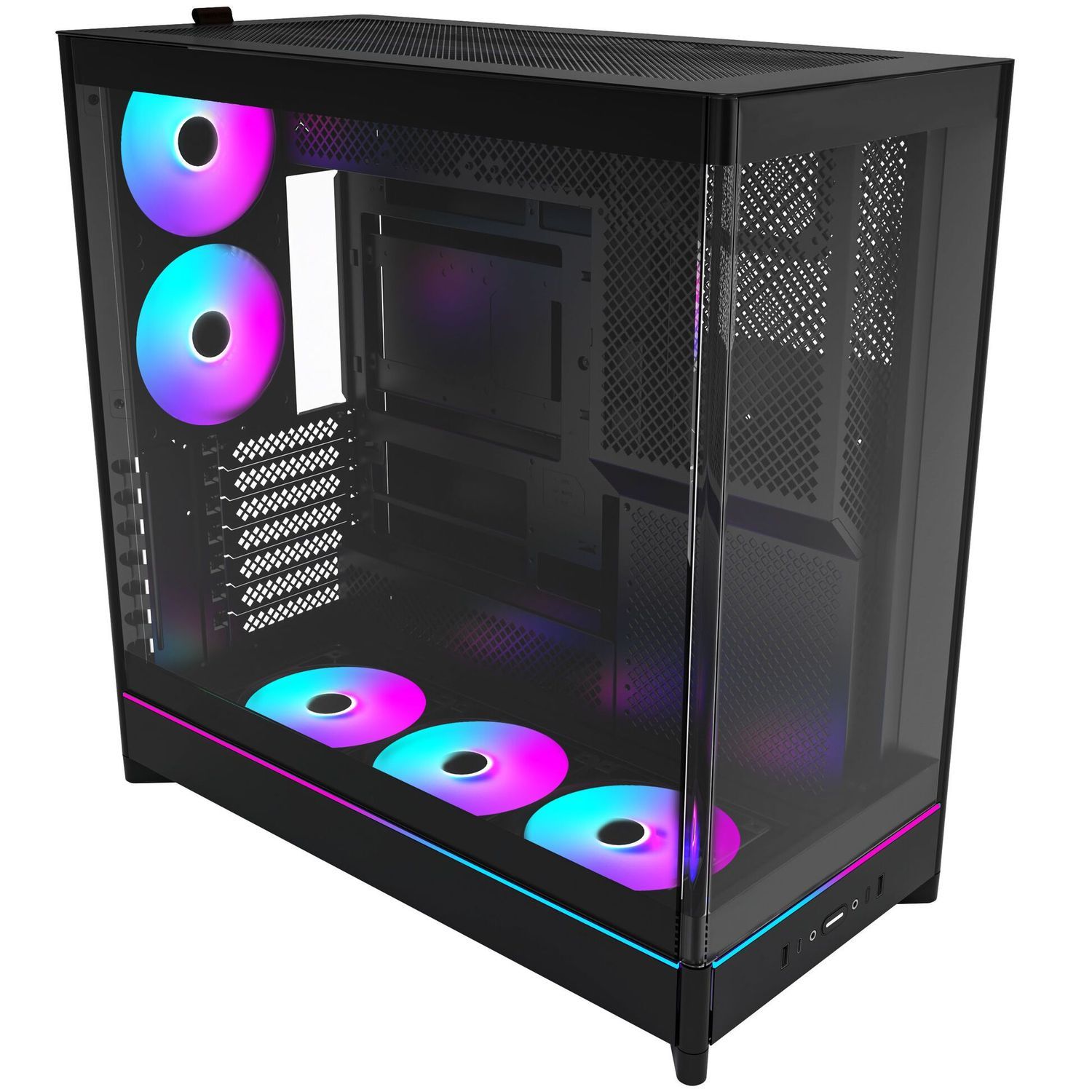 Montech HS02 PRO PC Case, Mid Tower, ATX, Tempered Glass, ARGB - Black