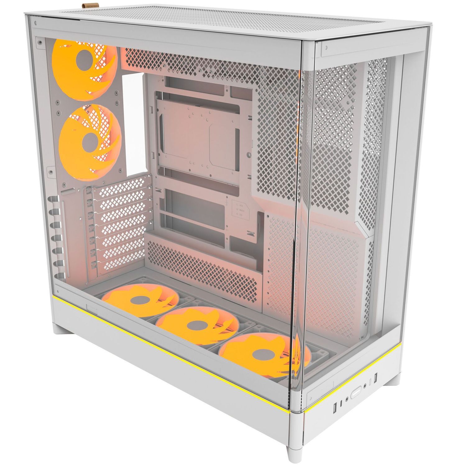 Montech HS02 PRO PC Case, Midi Tower, ATX, Tempered Glass, ARGB - White