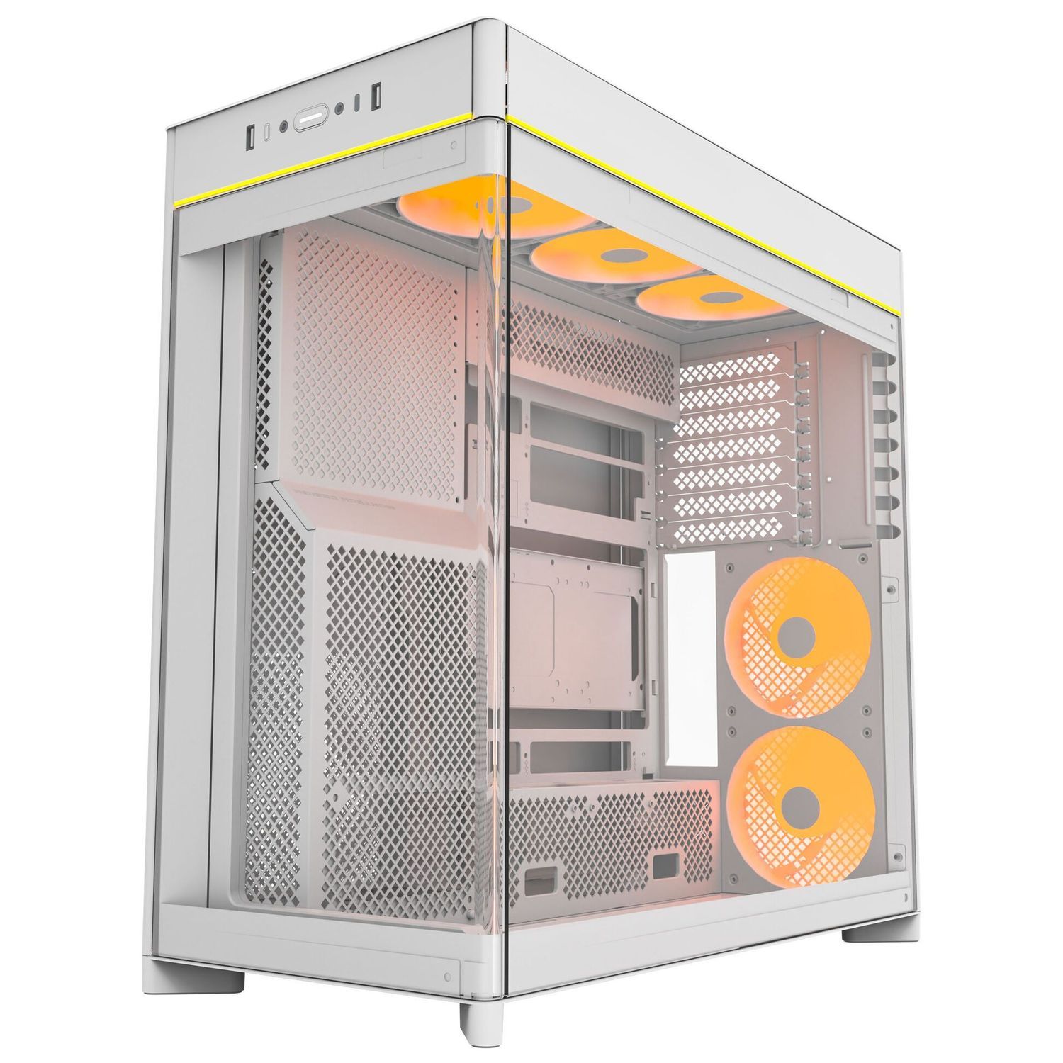 Montech HS02 PRO PC Case, Midi Tower, ATX, Tempered Glass, ARGB - White