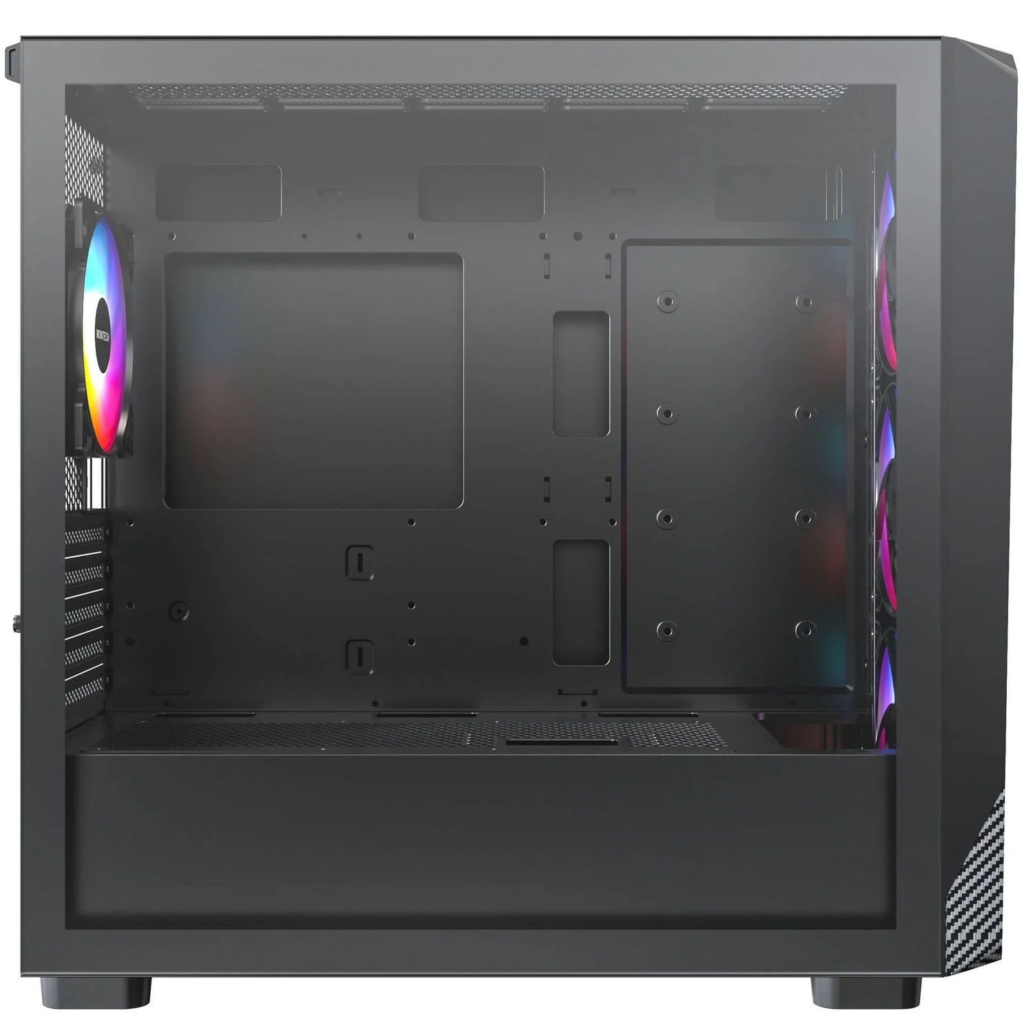Montech X5M PC Case, Midi-Tower, Micro-ATX, ARGB, Tempered Glass, Black