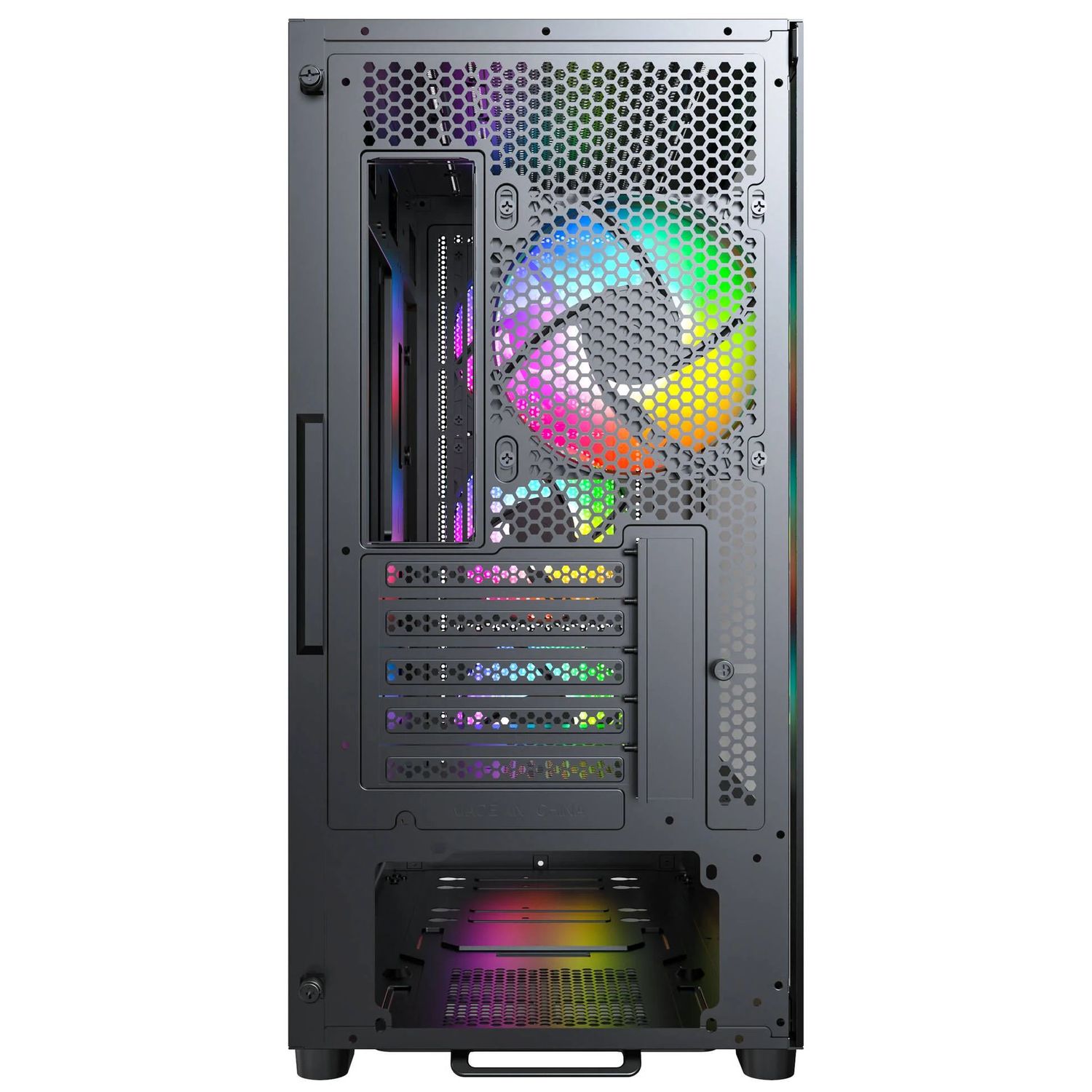 Montech X5M PC Case, Midi-Tower, Micro-ATX, ARGB, Tempered Glass, Black