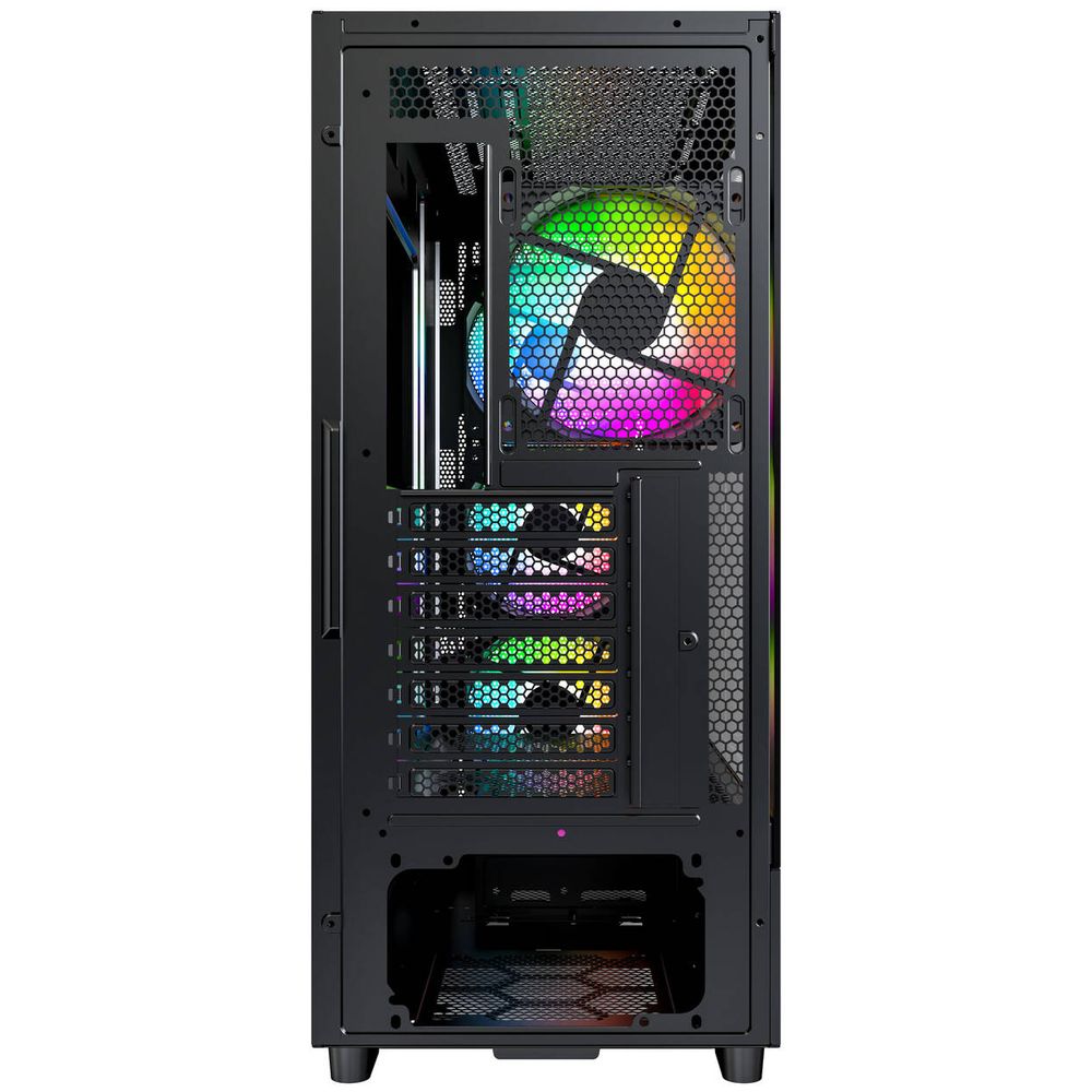 Montech X5 PC Case, Midi-Tower, Micro-ATX, ARGB, Tempered Glass, Black