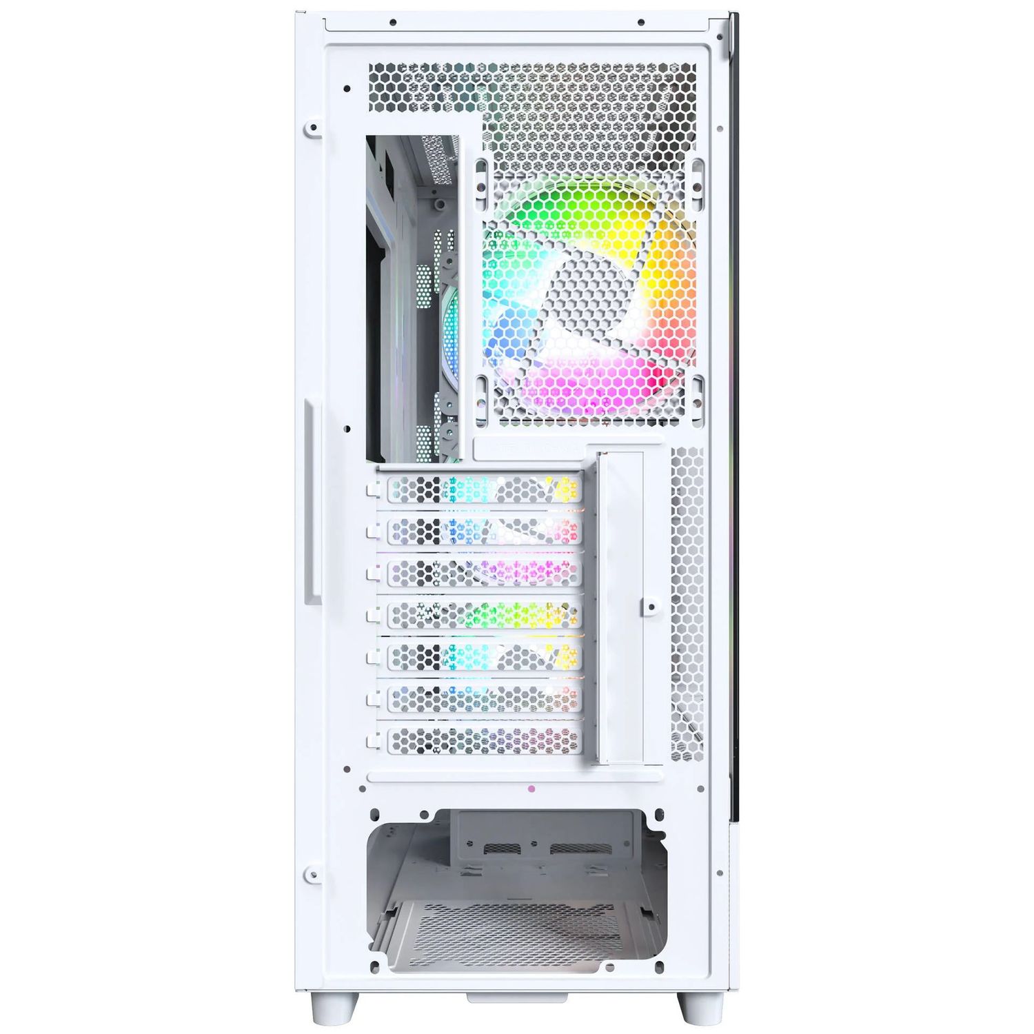 Montech X5 PC Case, Midi-Tower, Micro-ATX, ARGB, Tempered Glass, White